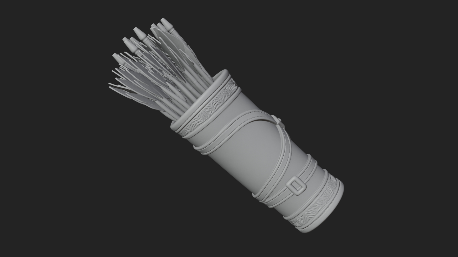 Carved Arrow Quiver Model Design 2 3D Print Model 3D Model