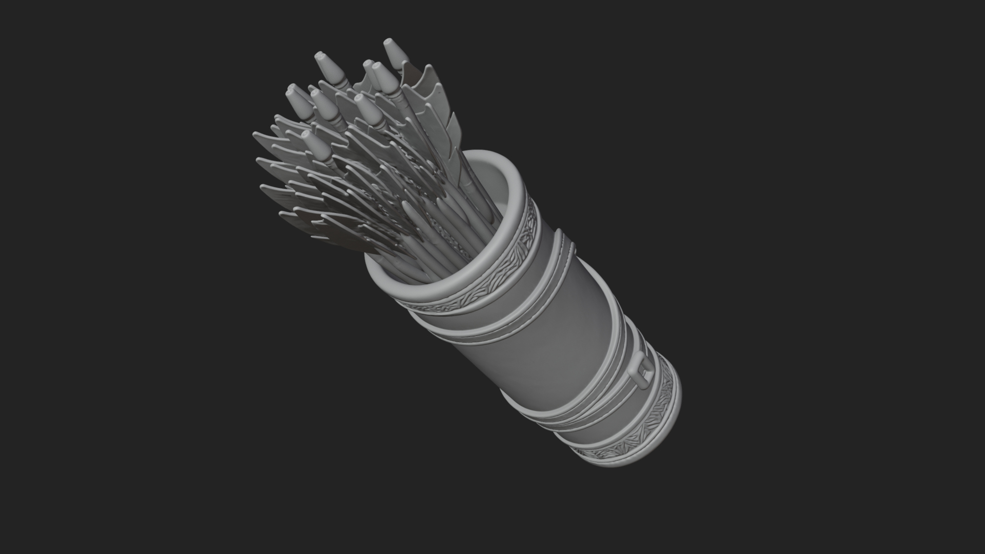 Carved Arrow Quiver Model Design 2 3D Print Model 3D Model