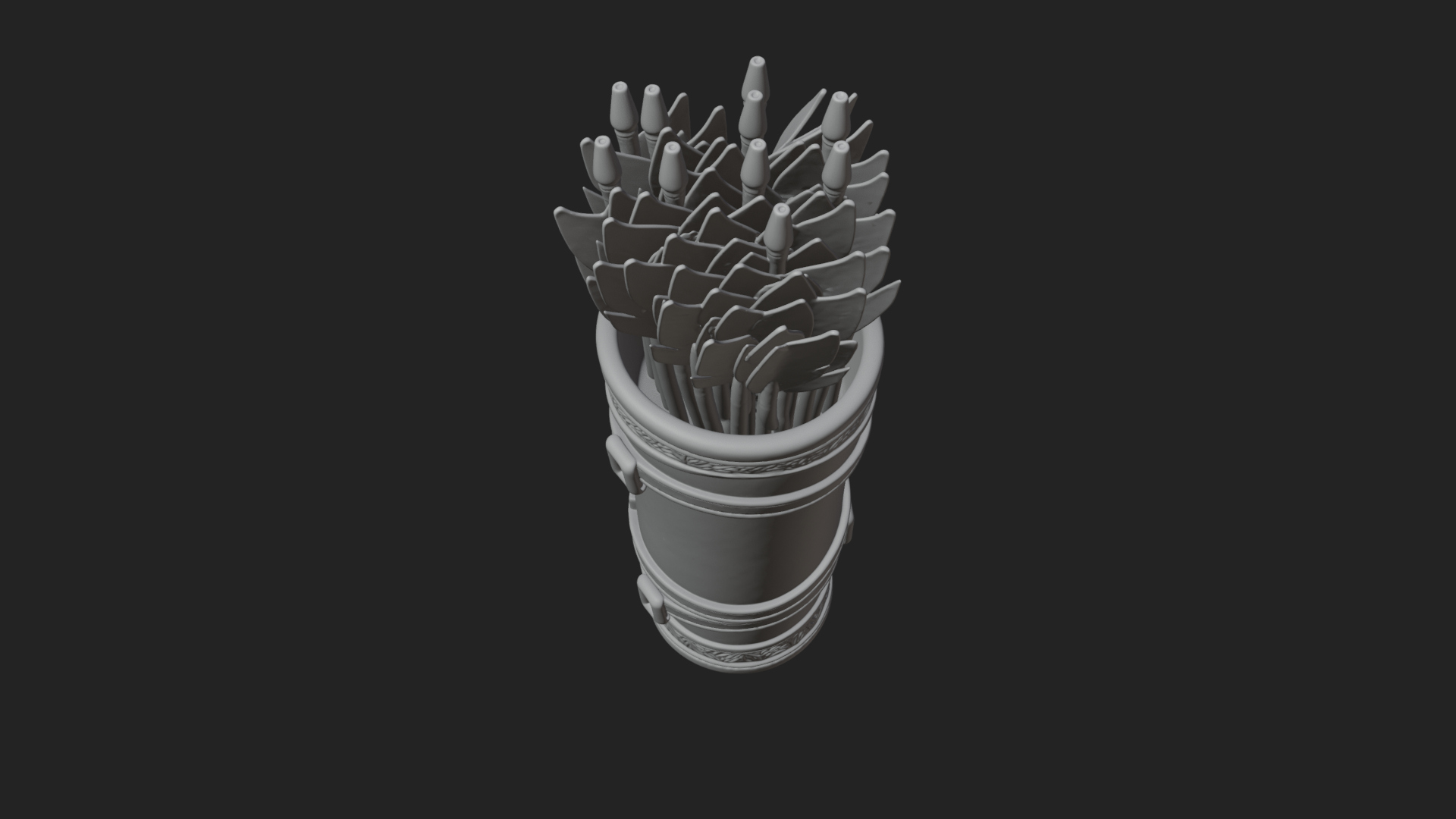 Carved Arrow Quiver Model Design 2 3D Print Model 3D Model