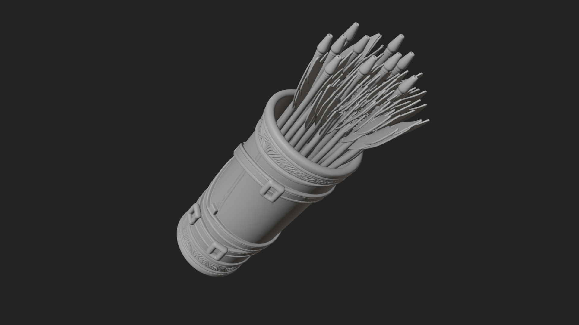 Carved Arrow Quiver Model Design 2 3D Print Model 3D Model