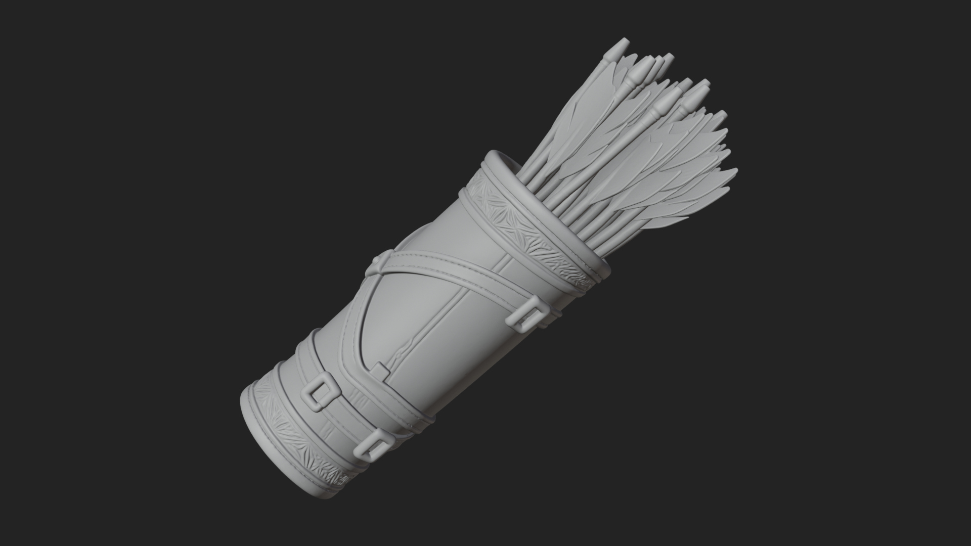 Carved Arrow Quiver Model Design 2 3D Print Model 3D Model
