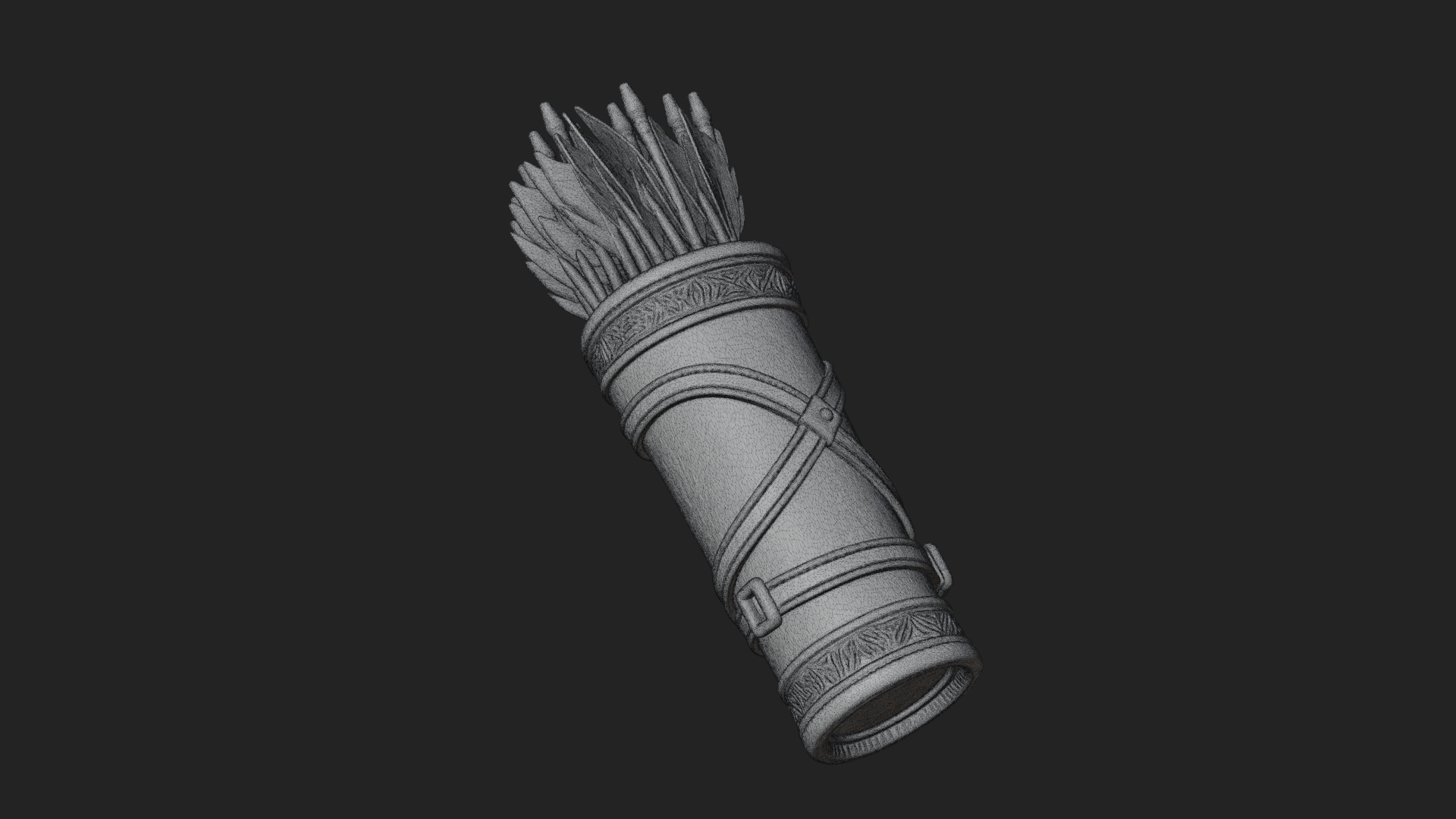 Carved Arrow Quiver Model Design 2 3D Print Model 3D Model