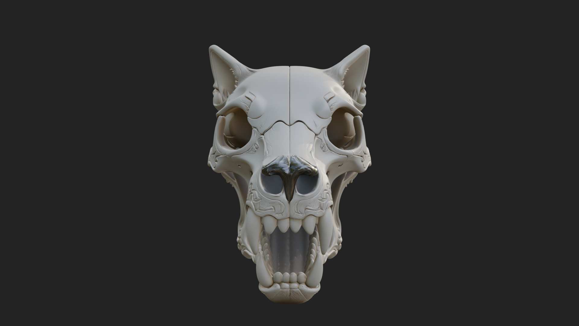 Carved Beast Skull Statue Design 1 3D Print Model 3D Model