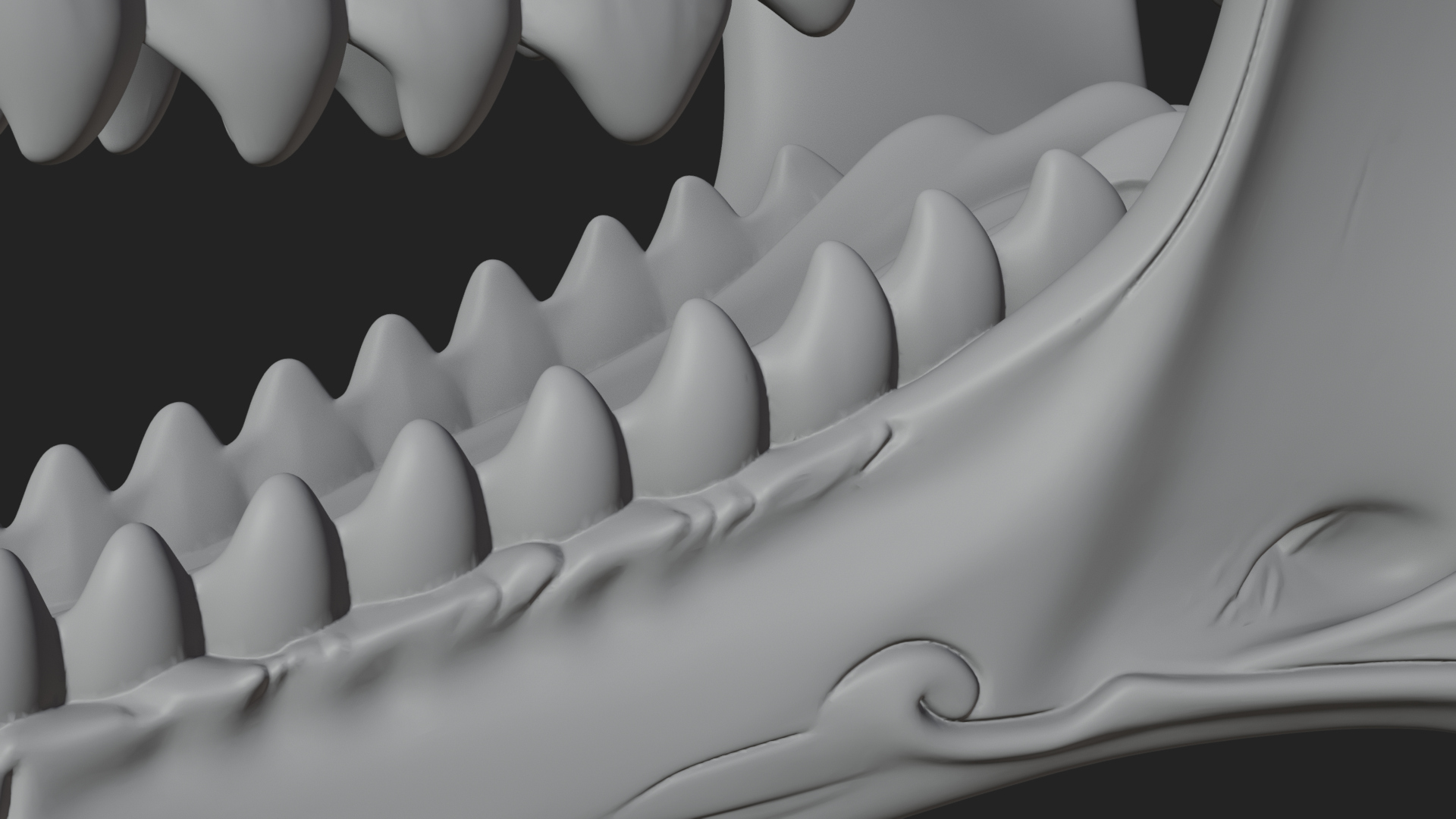Carved Beast Skull Statue Design 1 3D Print Model 3D Model