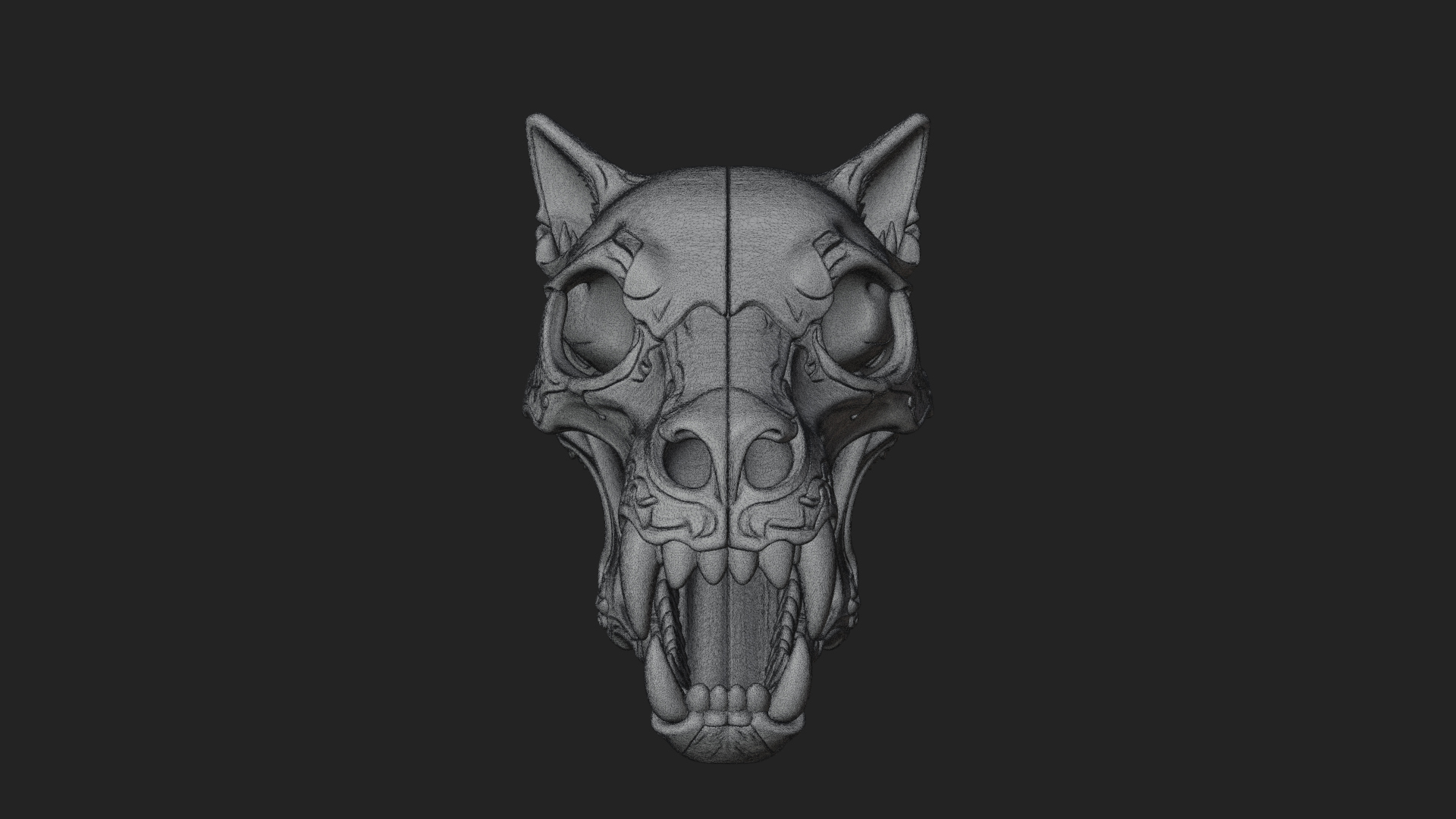 Carved Beast Skull Statue Design 1 3D Print Model 3D Model