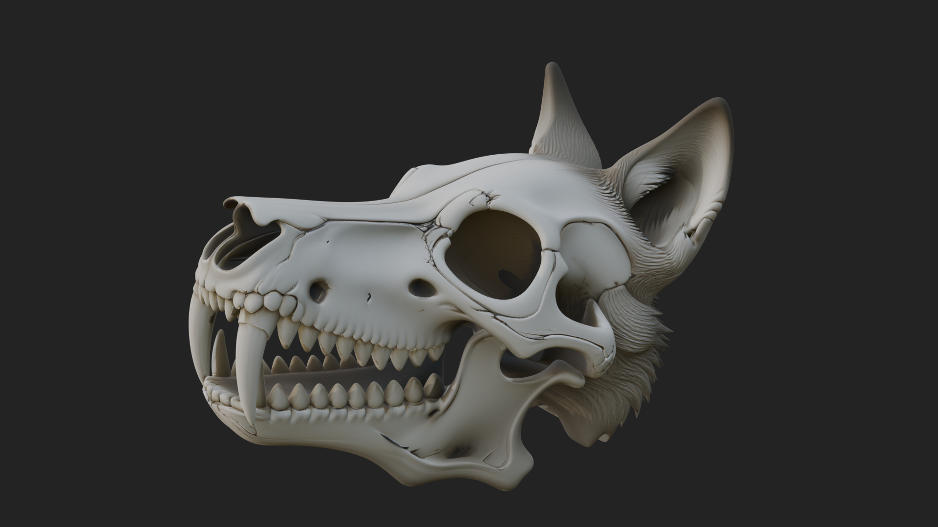 Carved Beast Skull Statue Design 2 3D Print Model 3D Model