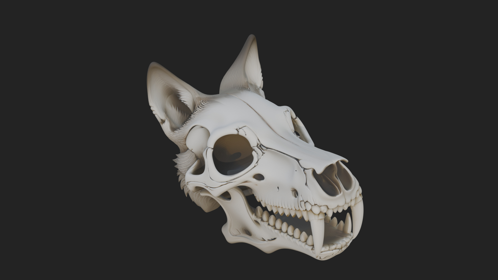 Carved Beast Skull Statue Design 2 3D Print Model 3D Model