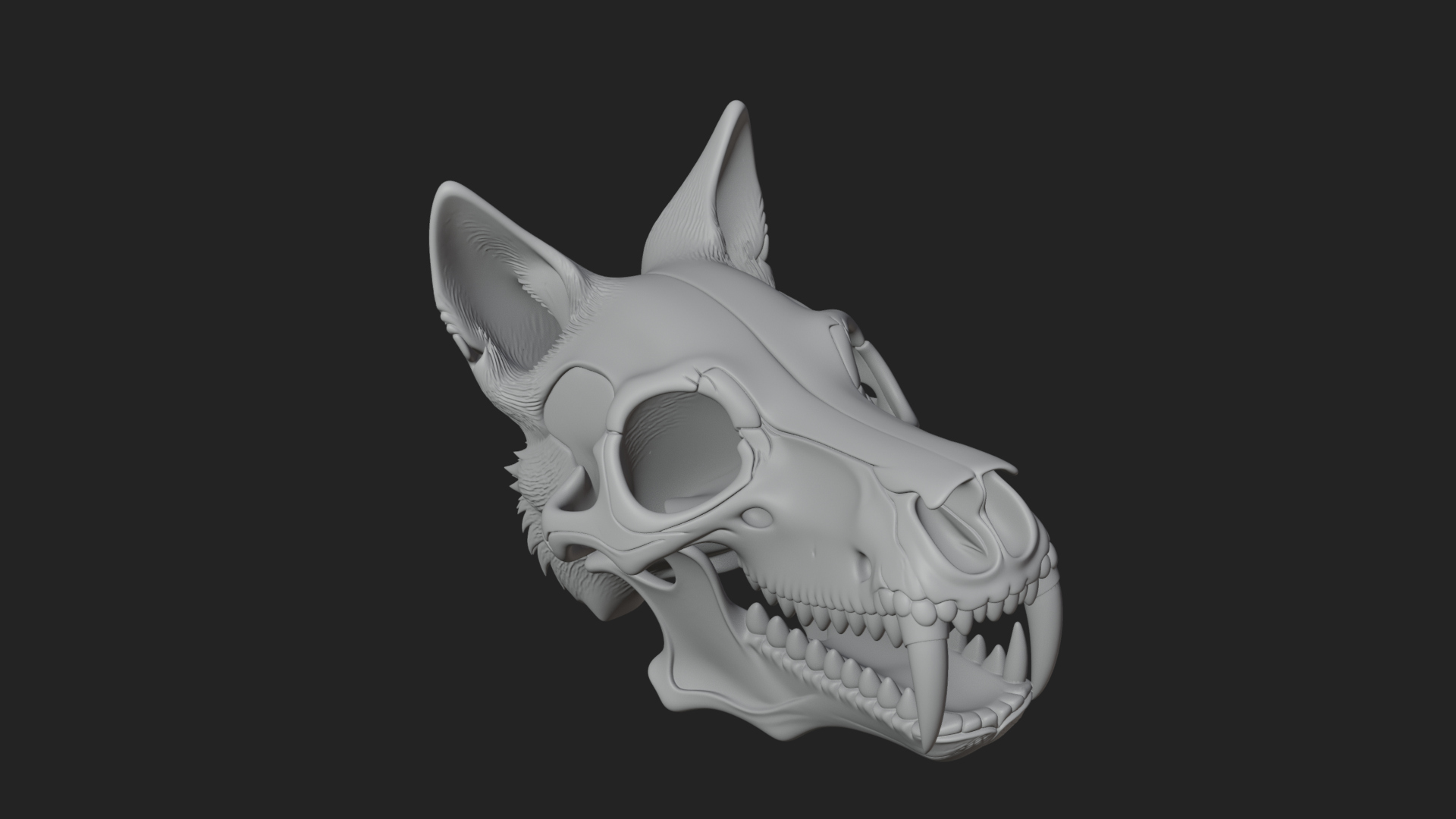 Carved Beast Skull Statue Design 2 3D Print Model 3D Model