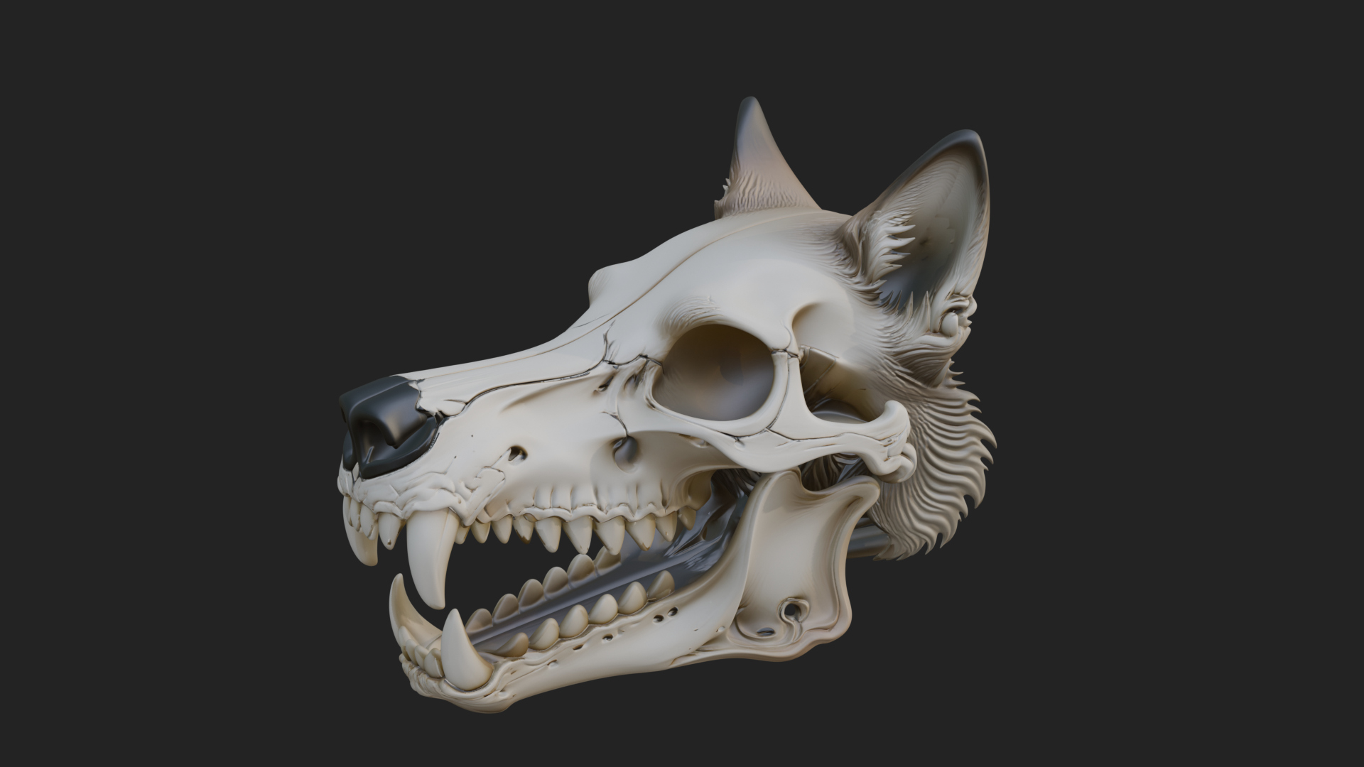 Carved Beast Skull Statue Design 3 3D Print Model 3D Model
