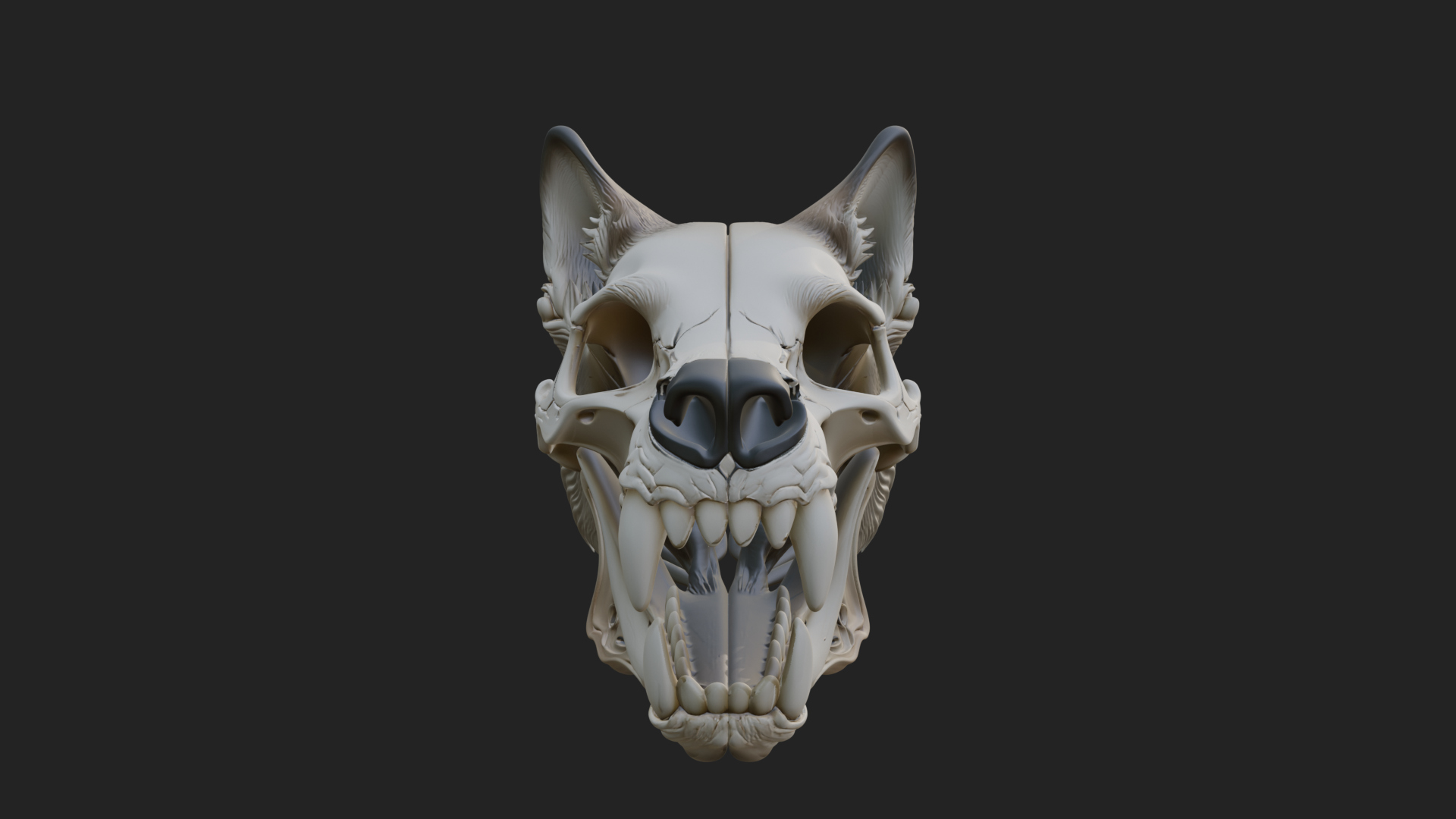 Carved Beast Skull Statue Design 3 3D Print Model 3D Model