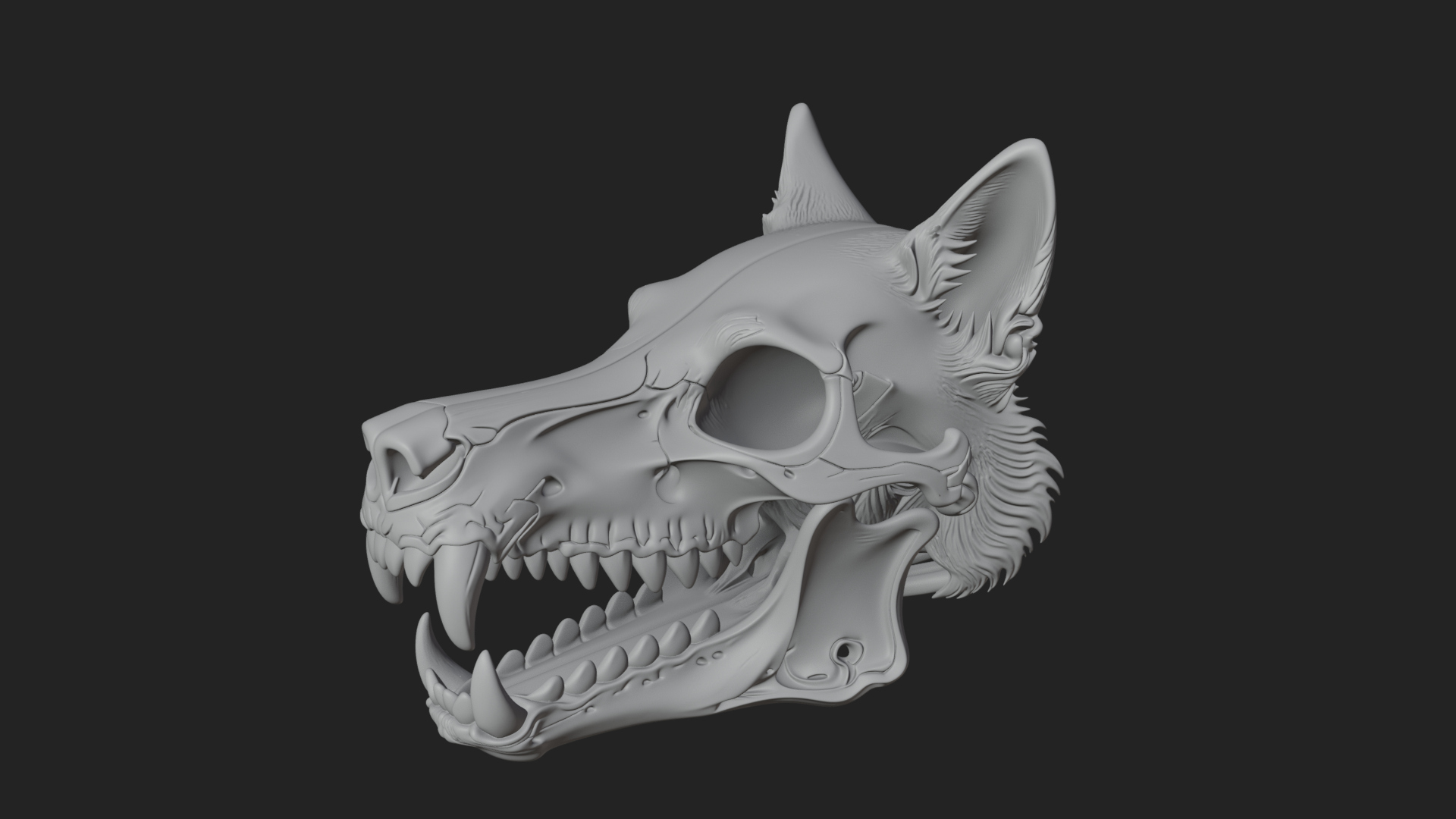 Carved Beast Skull Statue Design 3 3D Print Model 3D Model