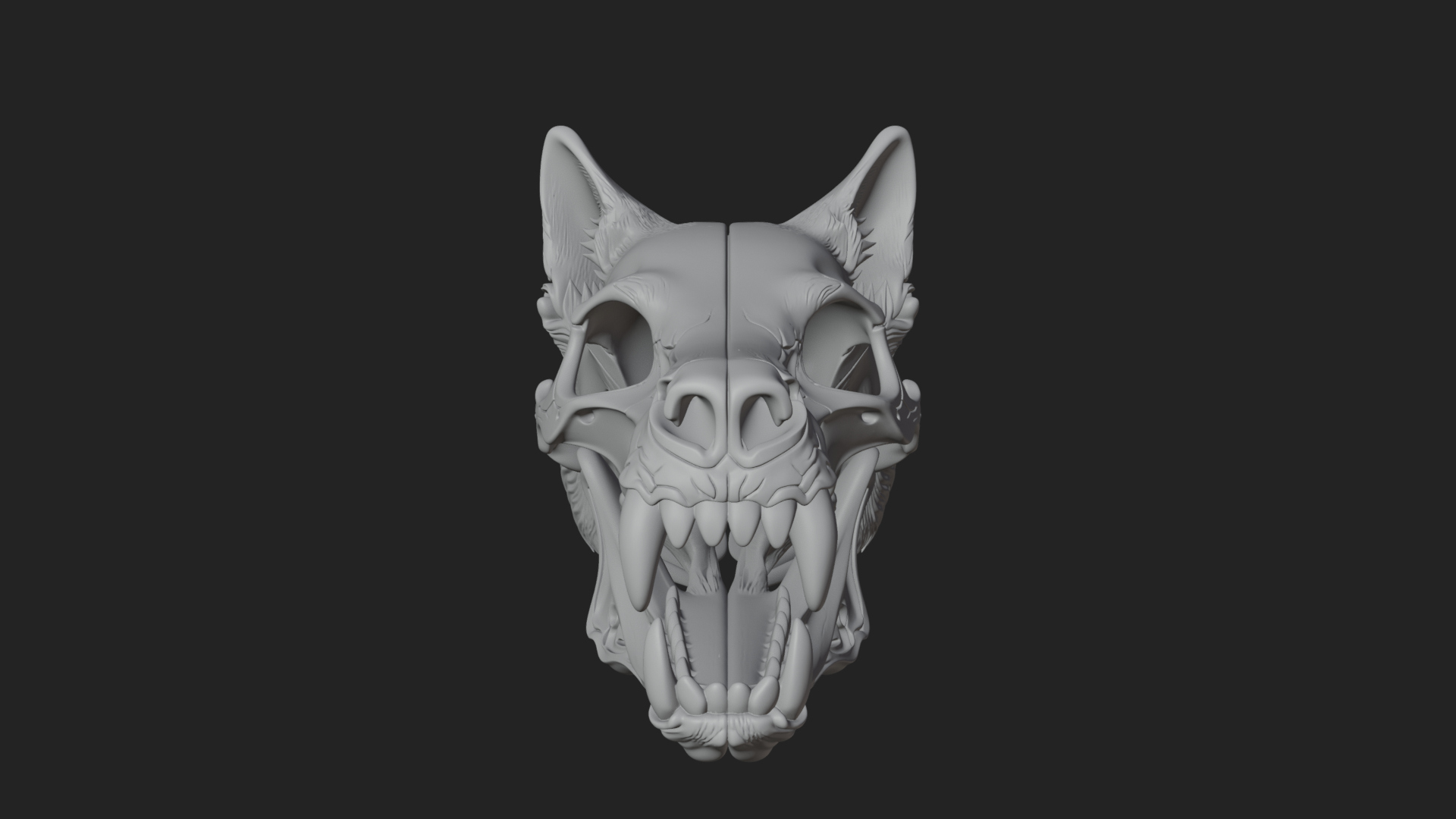Carved Beast Skull Statue Design 3 3D Print Model 3D Model