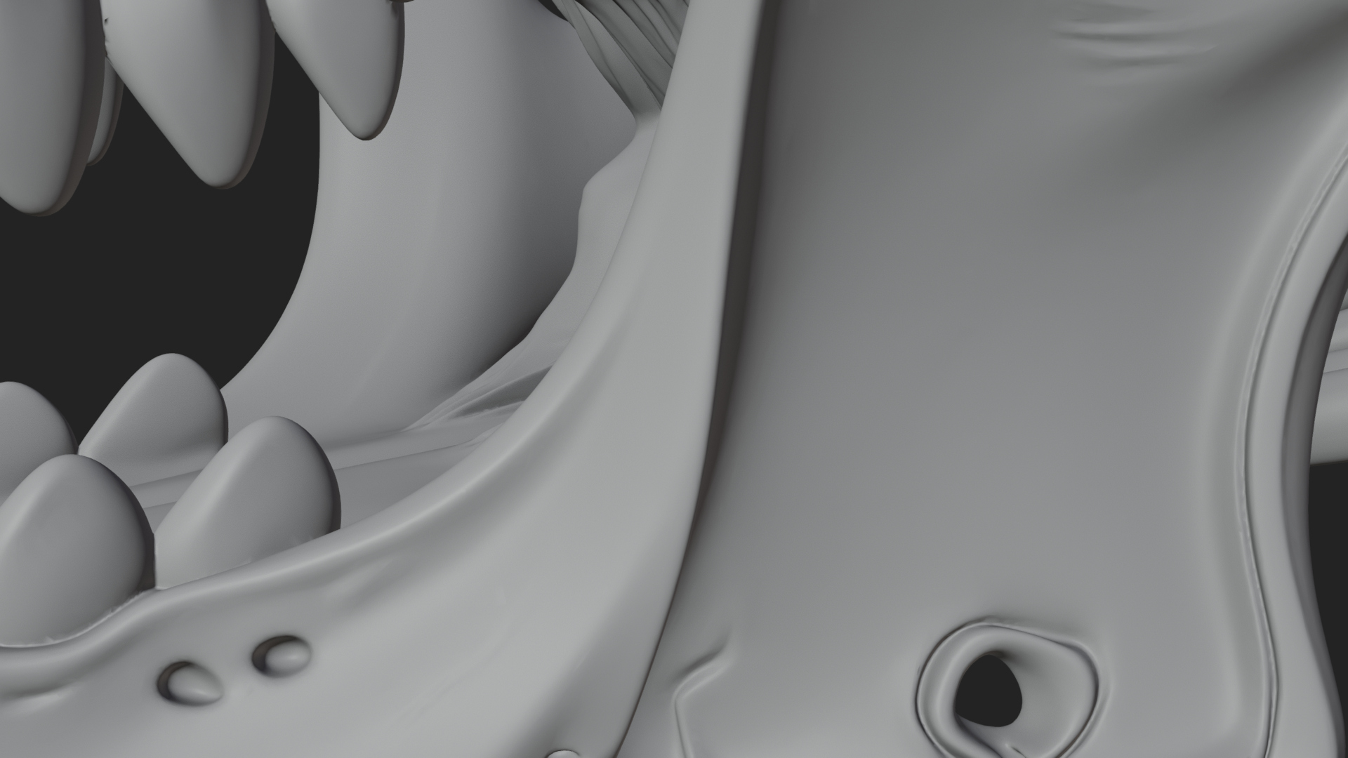 Carved Beast Skull Statue Design 3 3D Print Model 3D Model