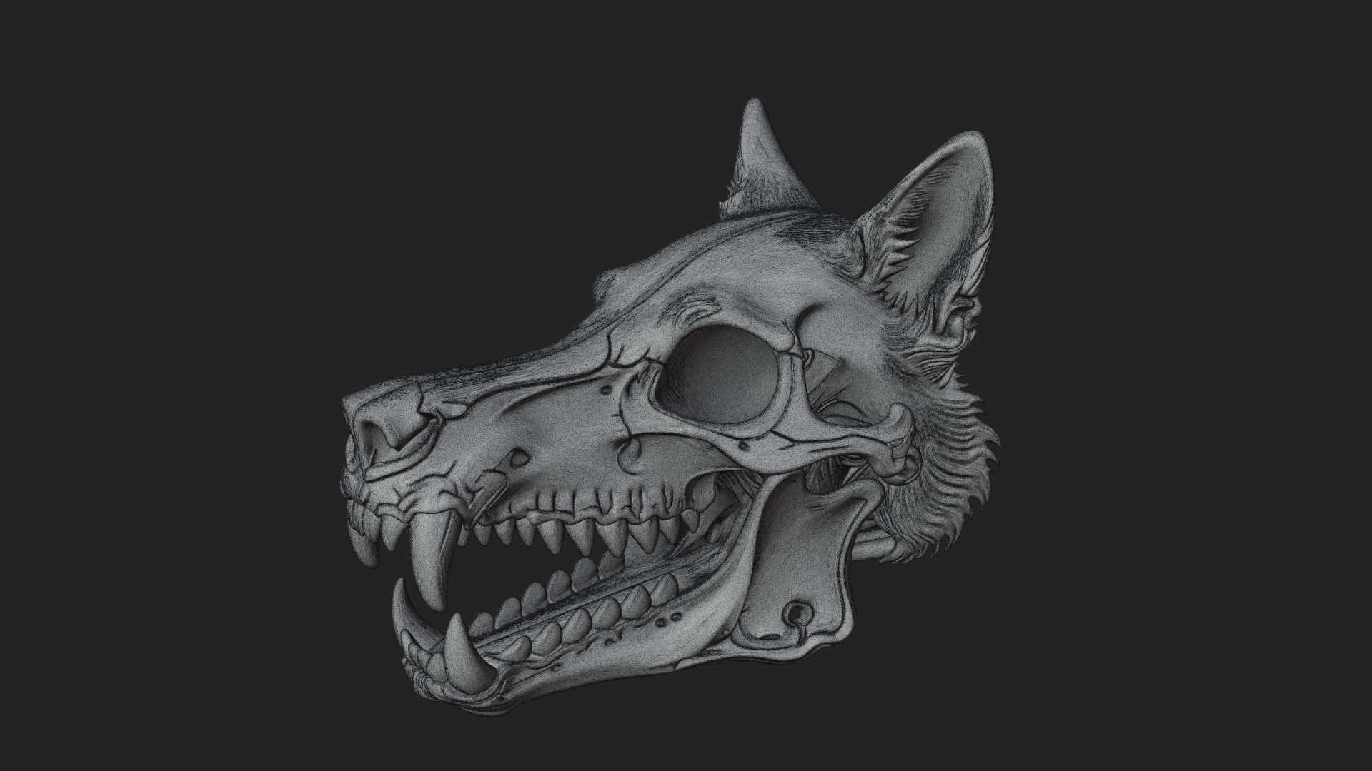 Carved Beast Skull Statue Design 3 3D Print Model 3D Model