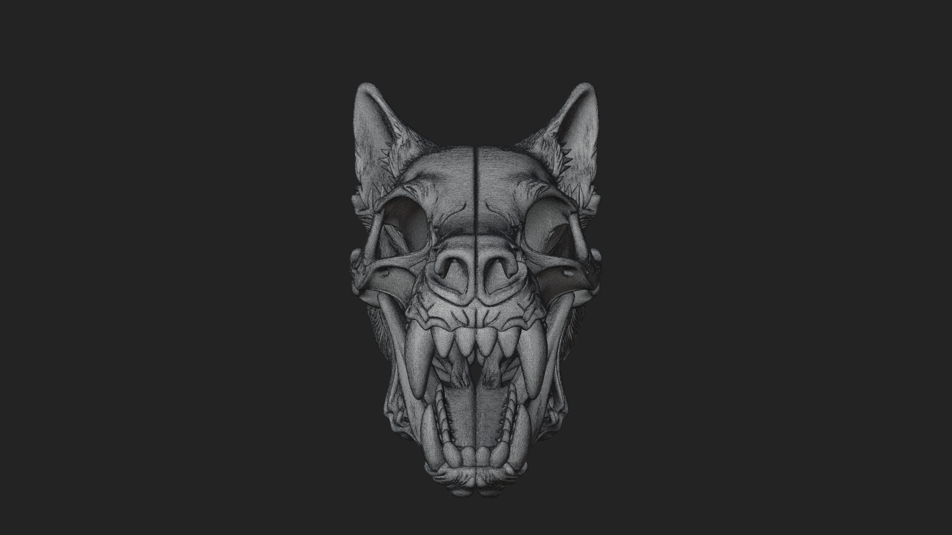 Carved Beast Skull Statue Design 3 3D Print Model 3D Model