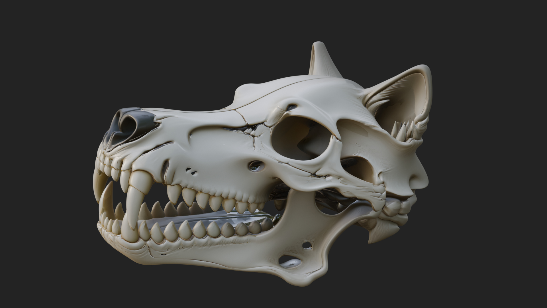 Carved Beast Skull Statue Design 4 3D Print Model 3D Model