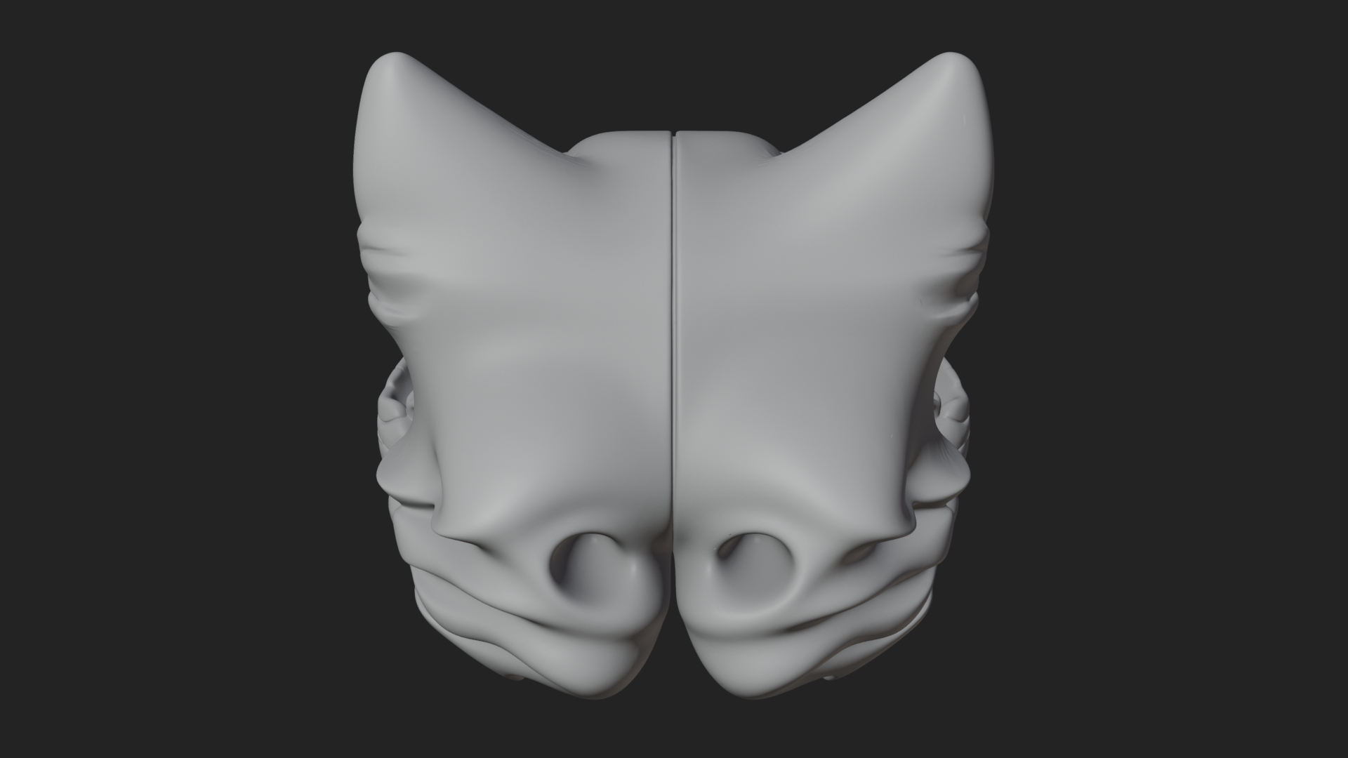 Carved Beast Skull Statue Design 4 3D Print Model 3D Model