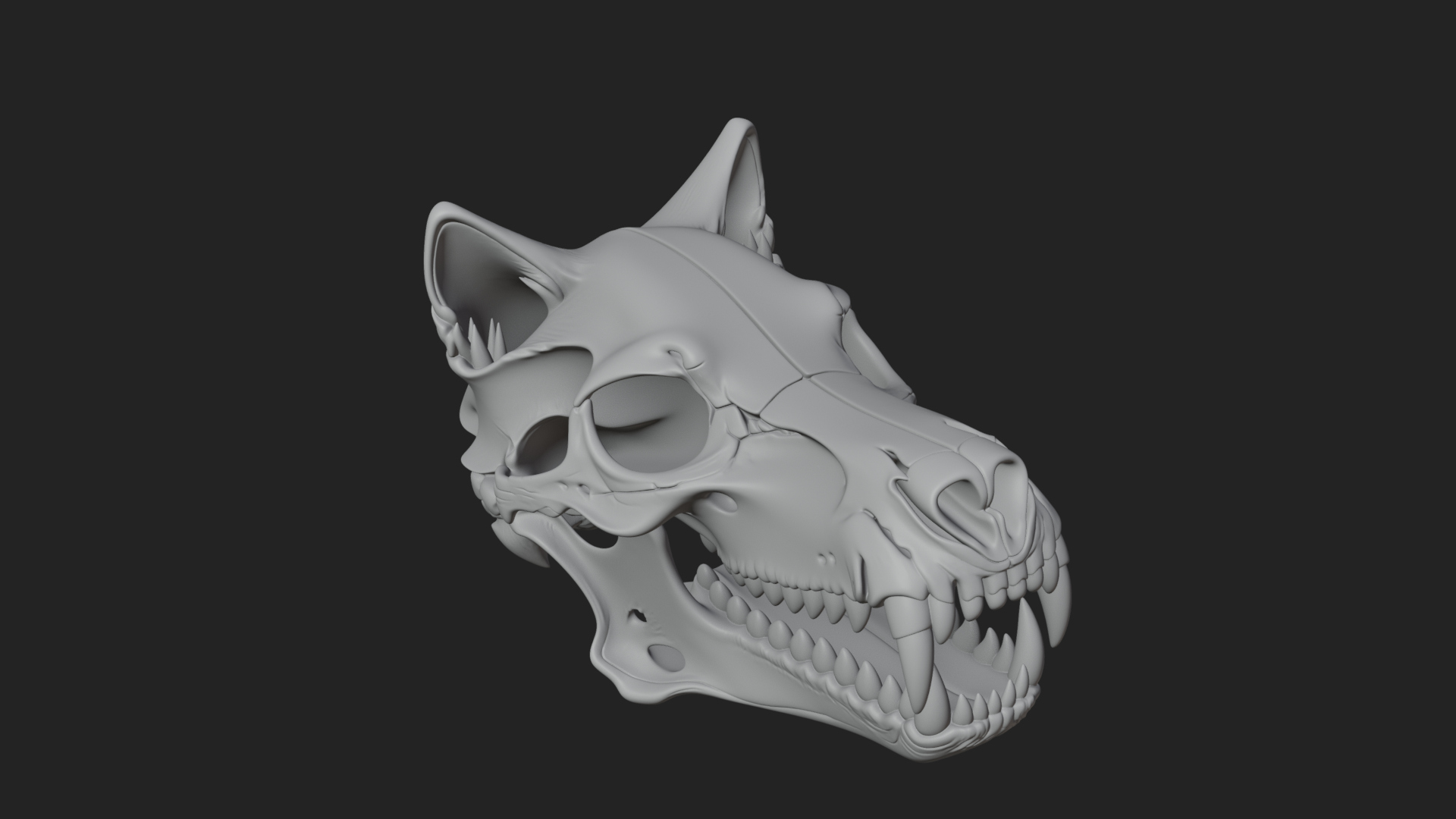 Carved Beast Skull Statue Design 4 3D Print Model 3D Model