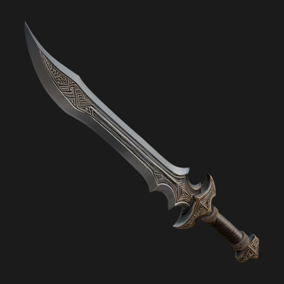 Carved Blade Longsword Model Design 1 3D Print Model