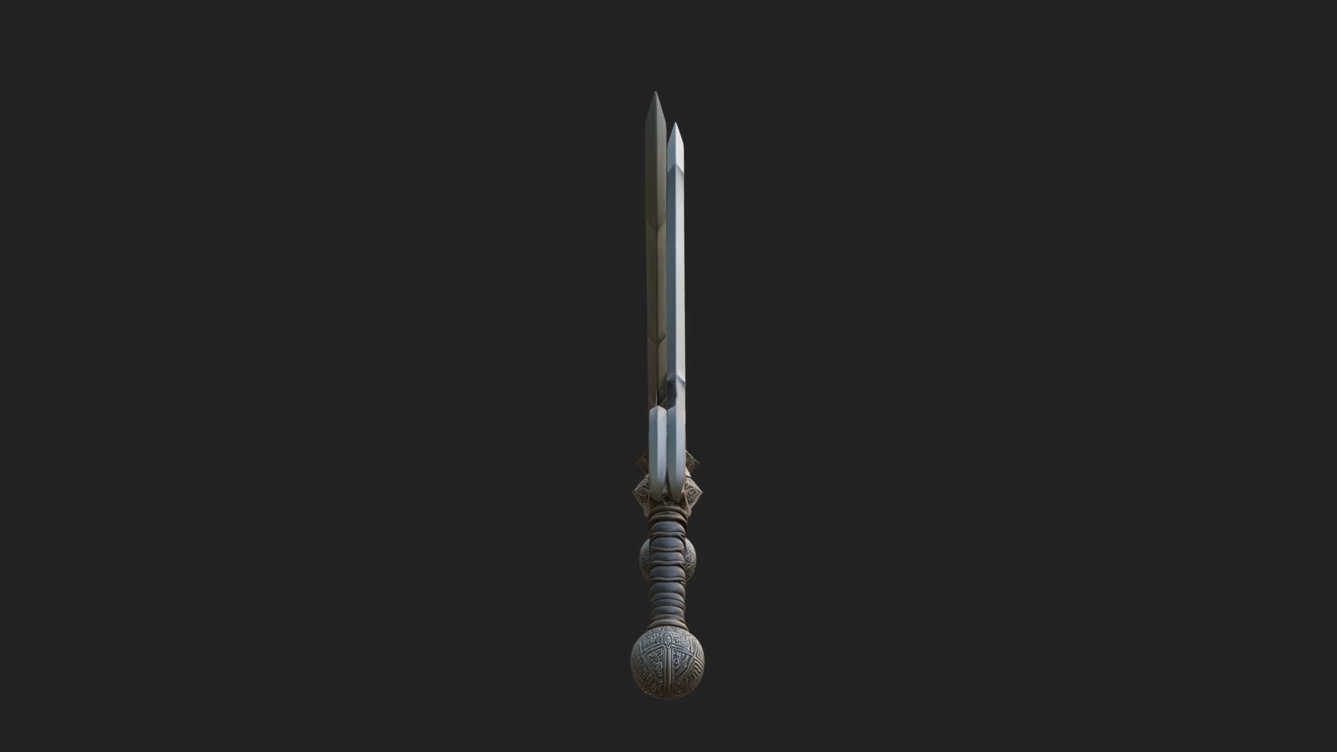 Carved Blade Longsword Model Design 10 3D Print Model 3D Model