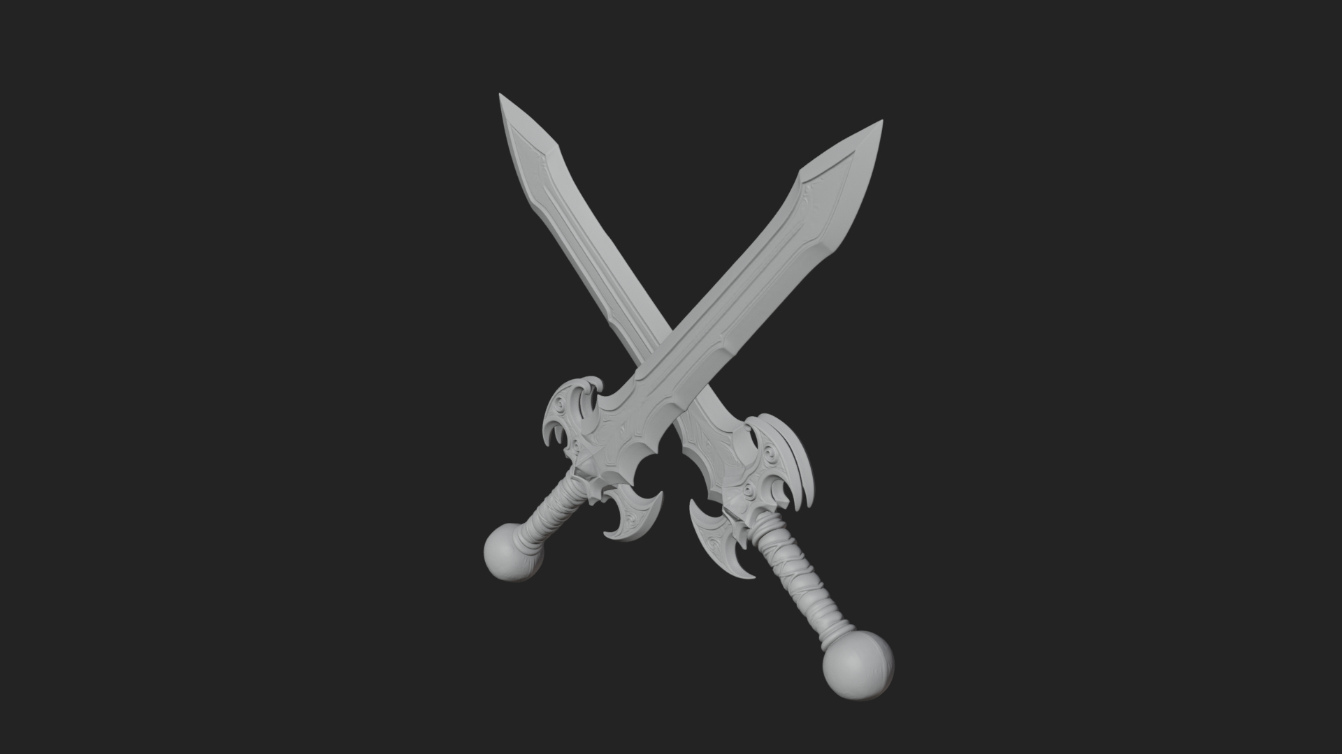 Carved Blade Longsword Model Design 10 3D Print Model 3D Model