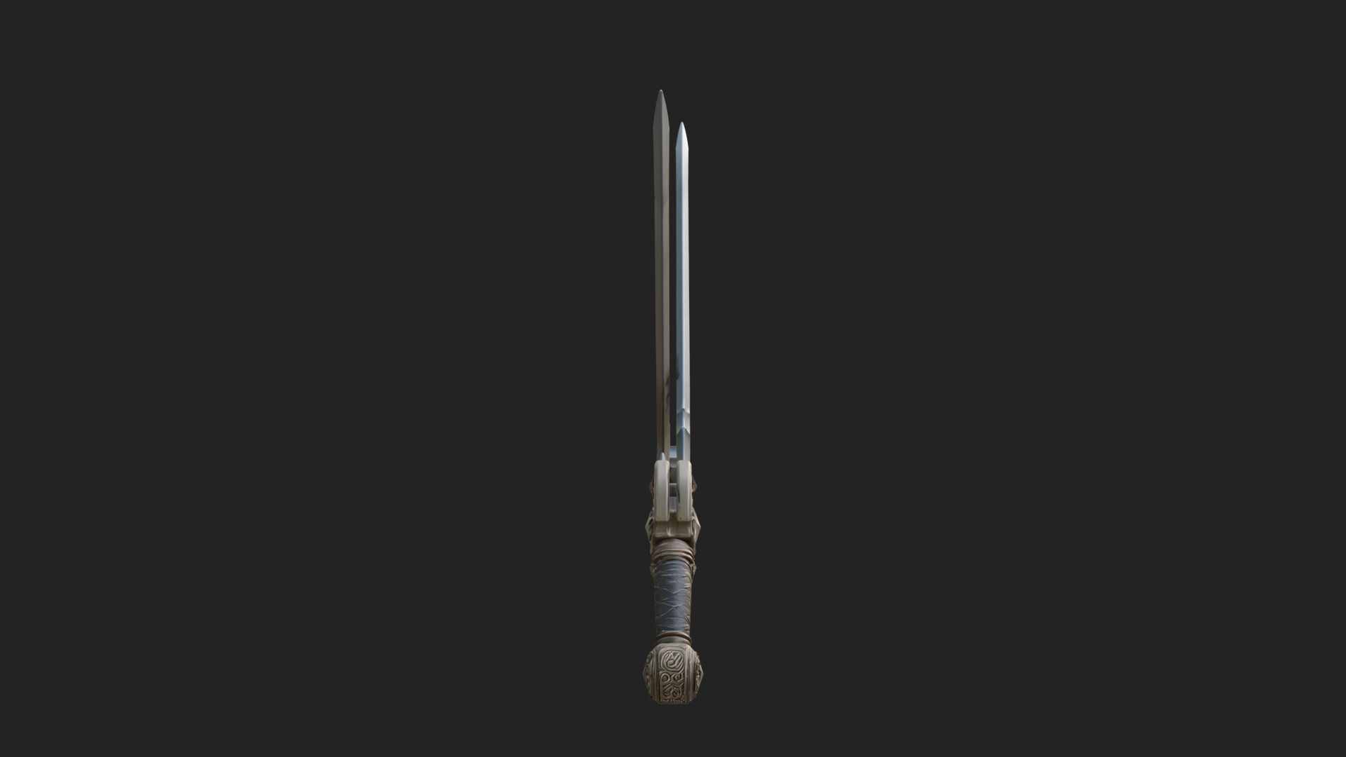 Carved Blade Longsword Model Design 11 3D Print Model 3D Model