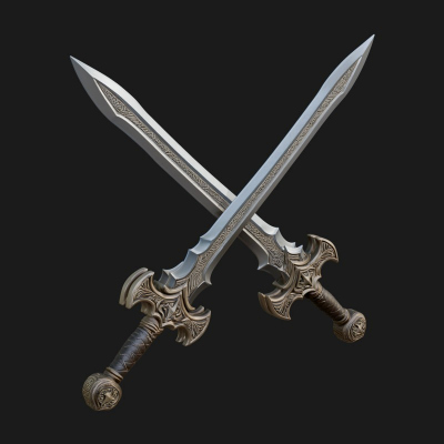 Carved Blade Longsword Model Design 11 3D Print Model