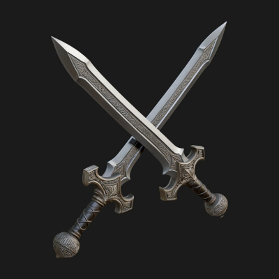 Carved Blade Longsword Model Design 13 3D Print Model