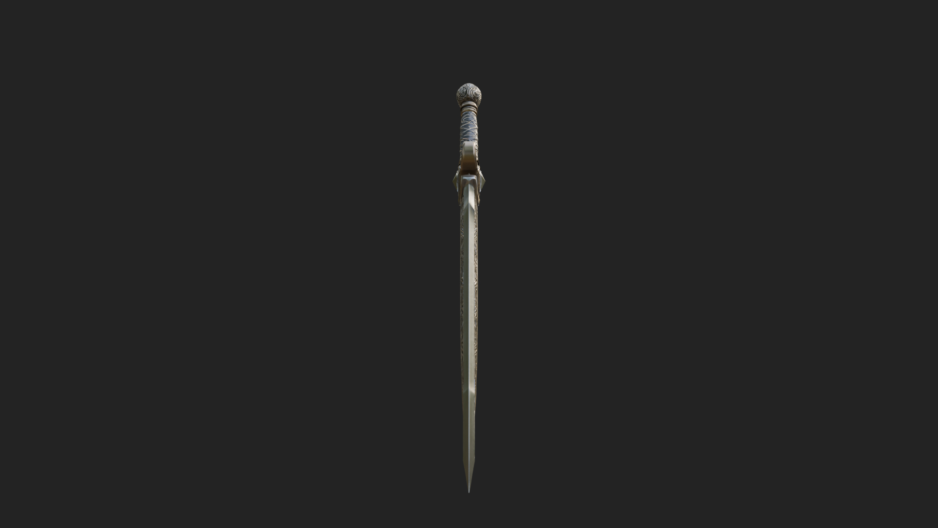 Carved Blade Longsword Model Design 14 3D Print Model 3D Model