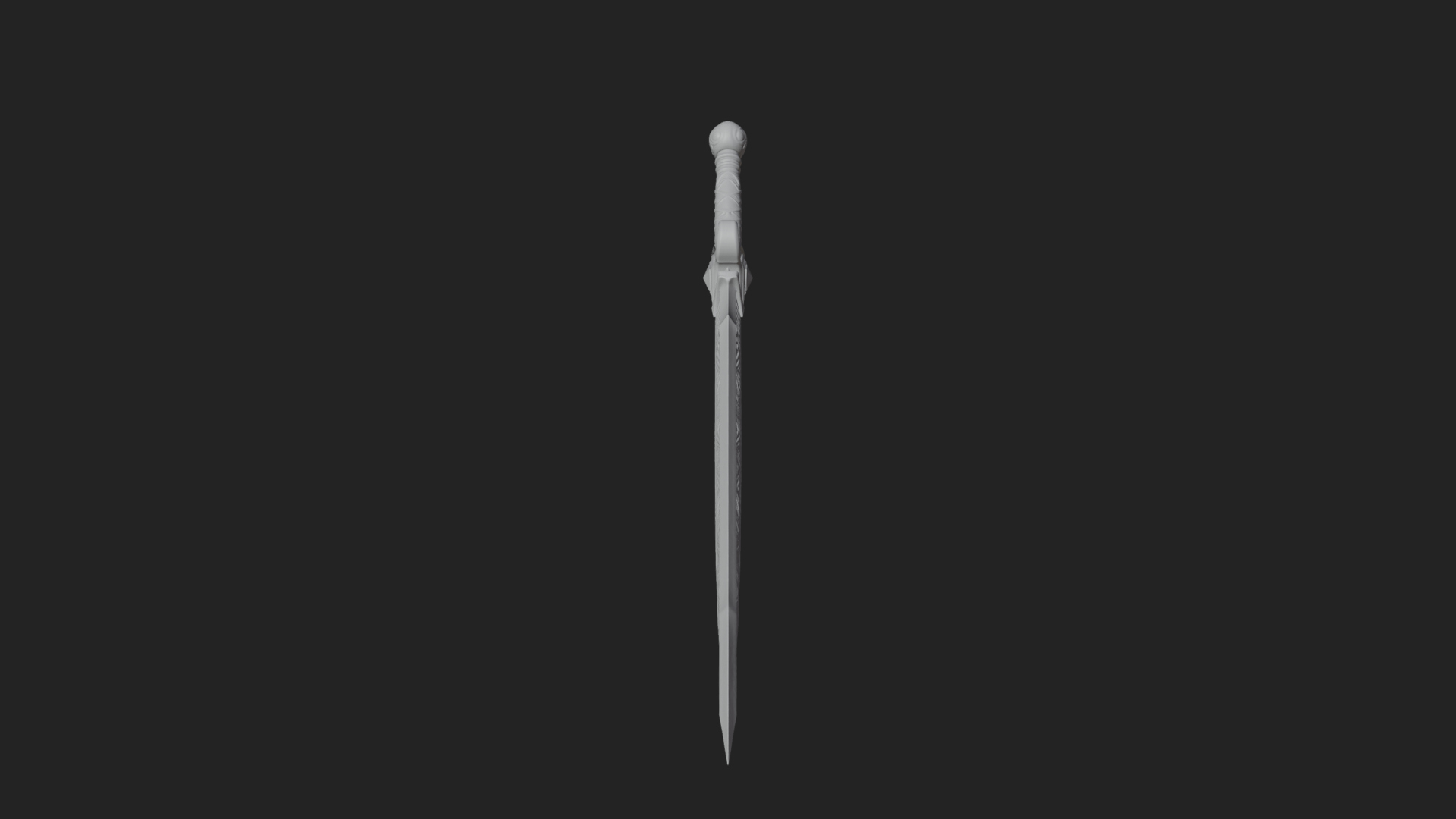 Carved Blade Longsword Model Design 14 3D Print Model 3D Model