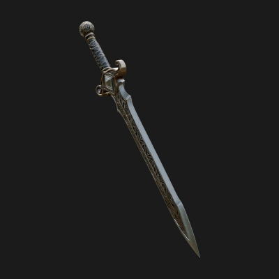 Carved Blade Longsword Model Design 14 3D Print Model