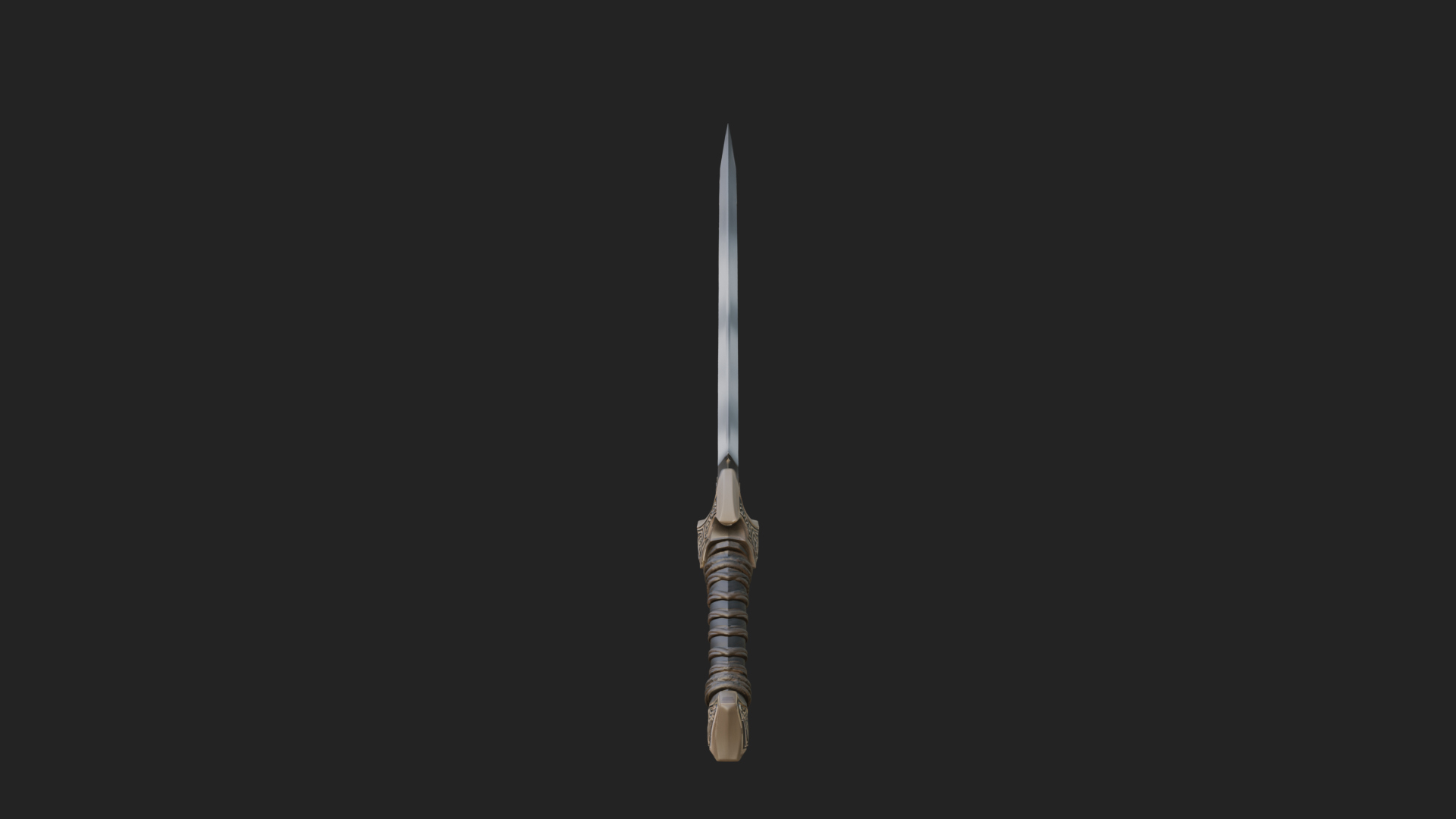 Carved Blade Longsword Model Design 2 3D Print Model 3D Model
