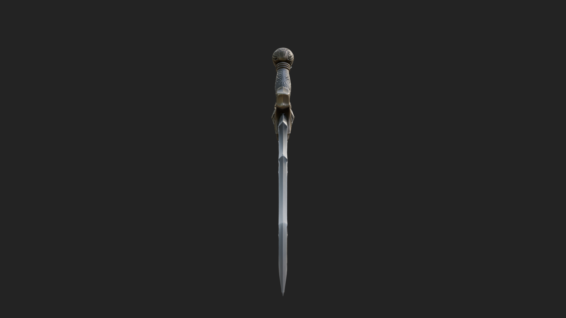Carved Blade Longsword Model Design 3 3D Print Model 3D Model
