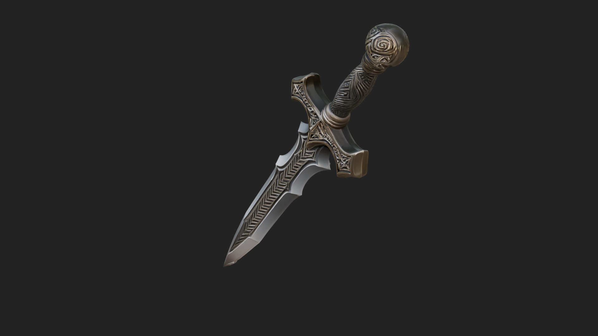 Carved Blade Longsword Model Design 3 3D Print Model 3D Model