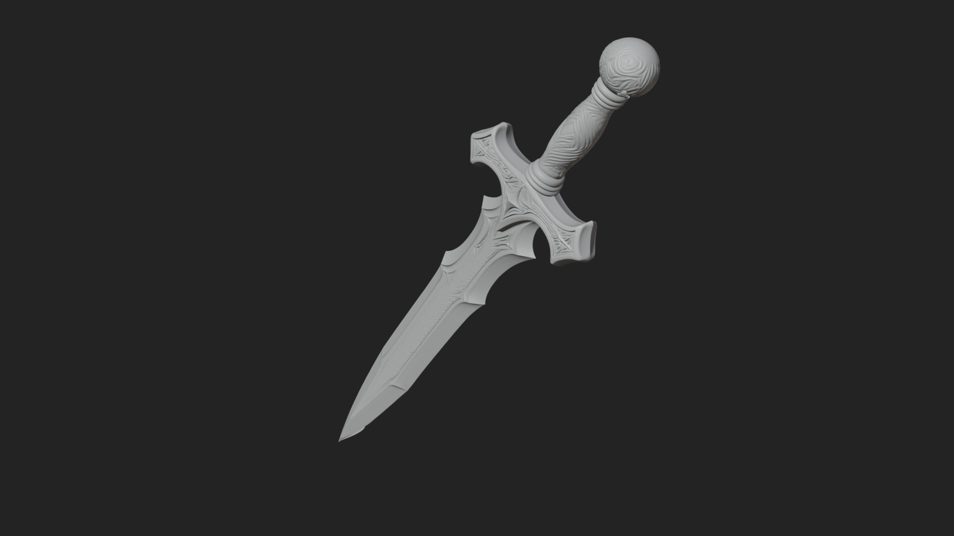 Carved Blade Longsword Model Design 3 3D Print Model 3D Model