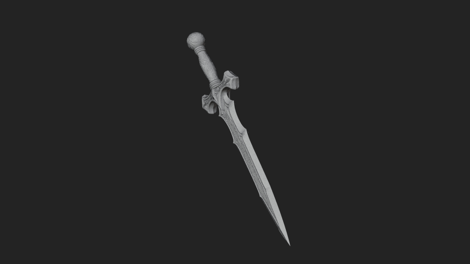 Carved Blade Longsword Model Design 3 3D Print Model 3D Model