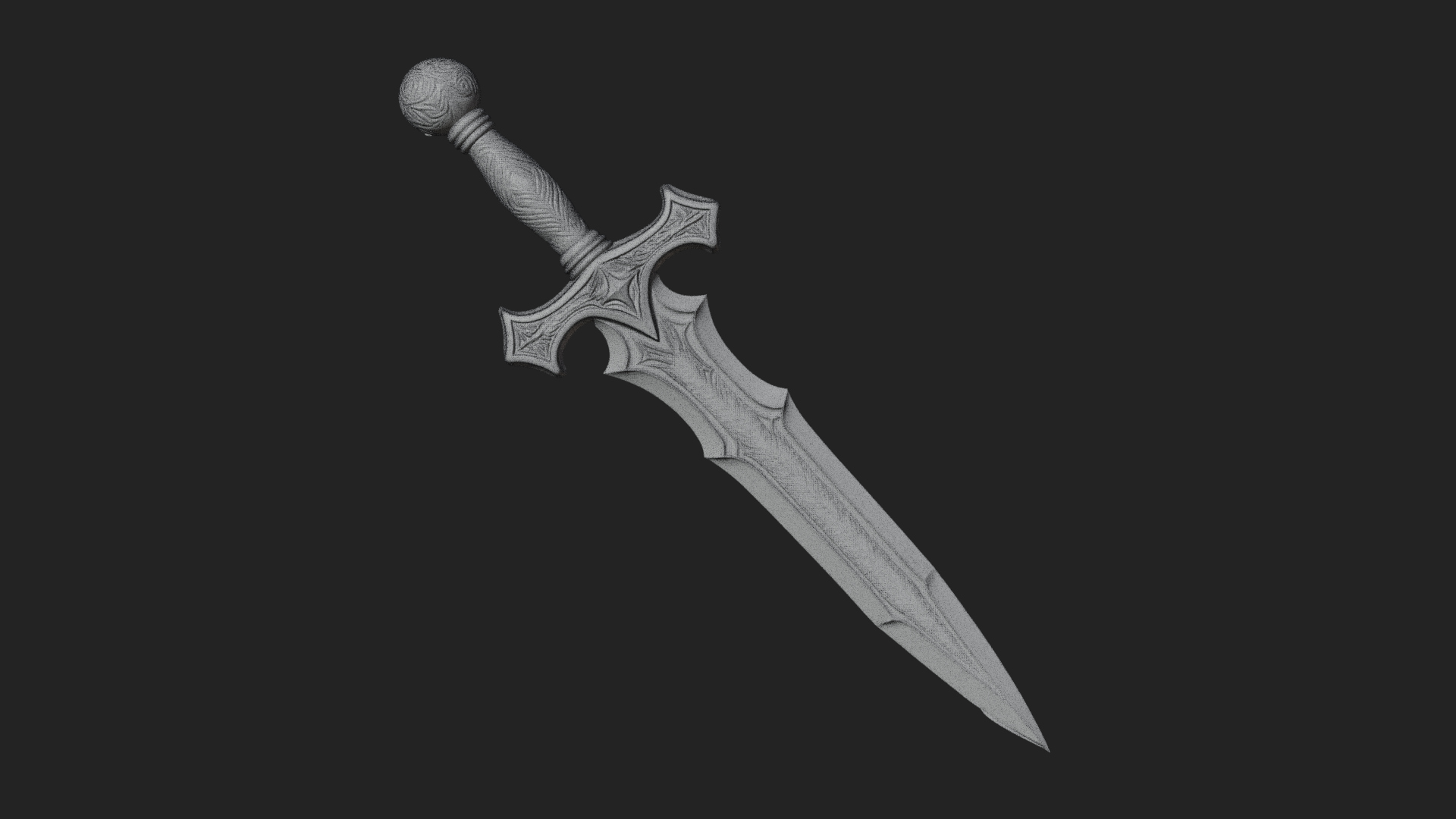 Carved Blade Longsword Model Design 3 3D Print Model 3D Model