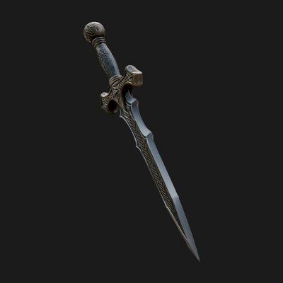 Carved Blade Longsword Model Design 3 3D Print Model