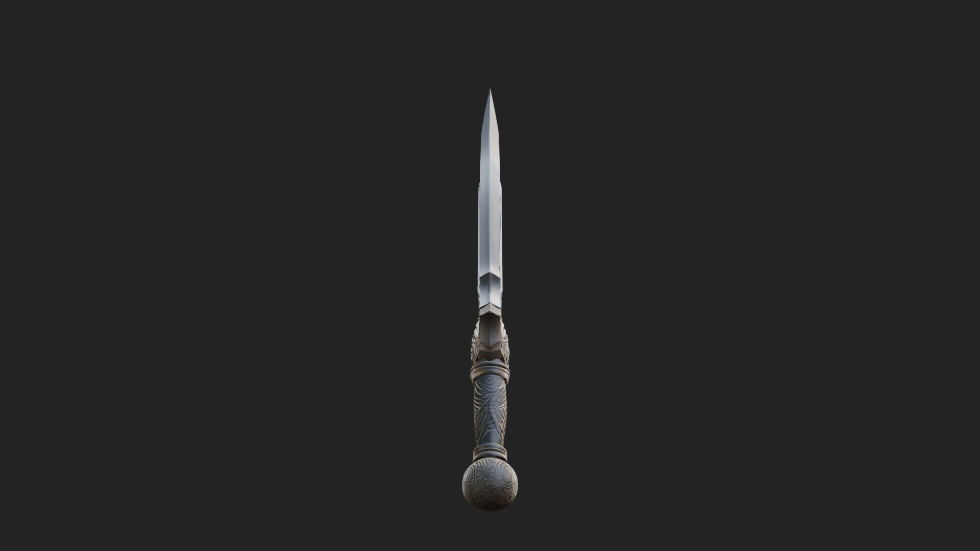 Carved Blade Longsword Model Design 4 3D Print Model 3D Model