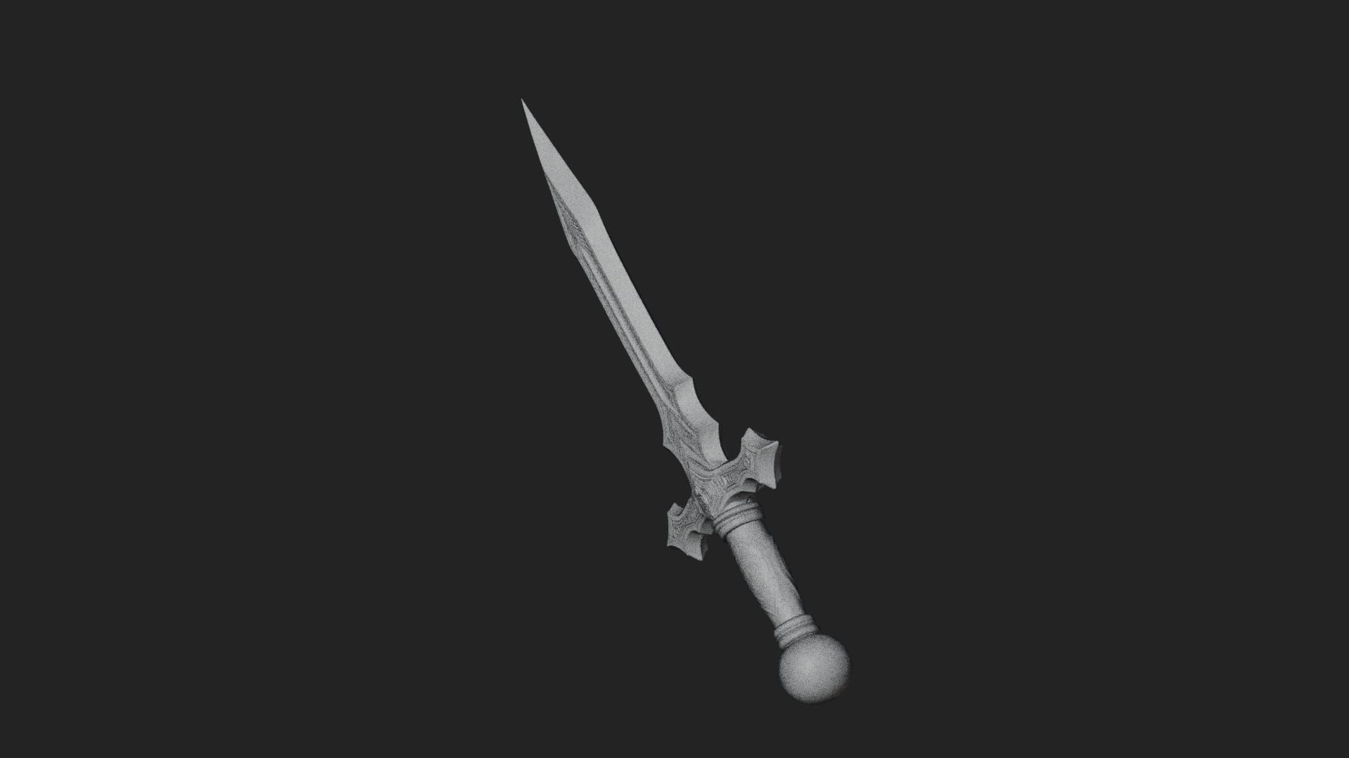 Carved Blade Longsword Model Design 4 3D Print Model 3D Model