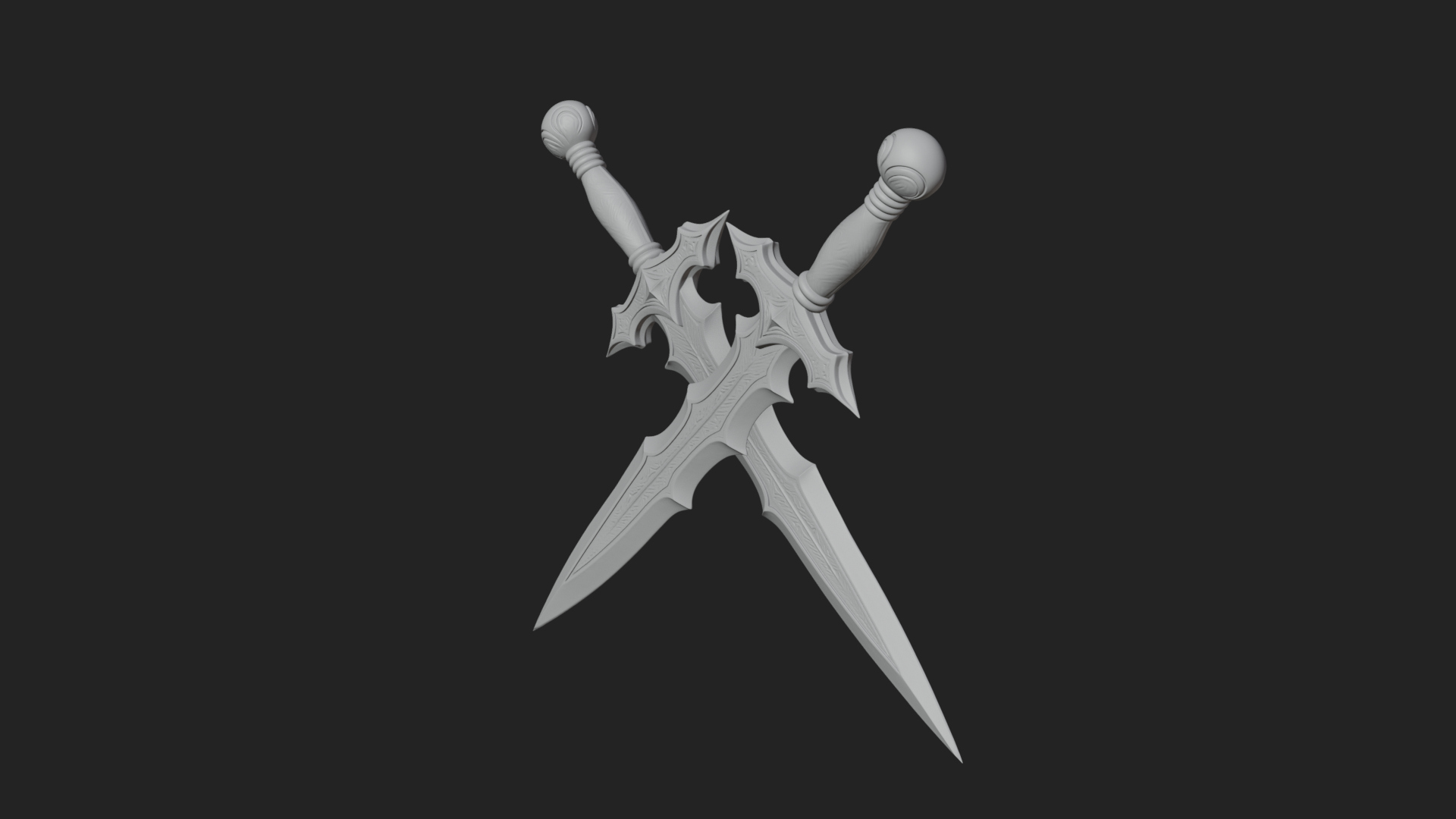 Carved Blade Longsword Model Design 5 3D Print Model 3D Model