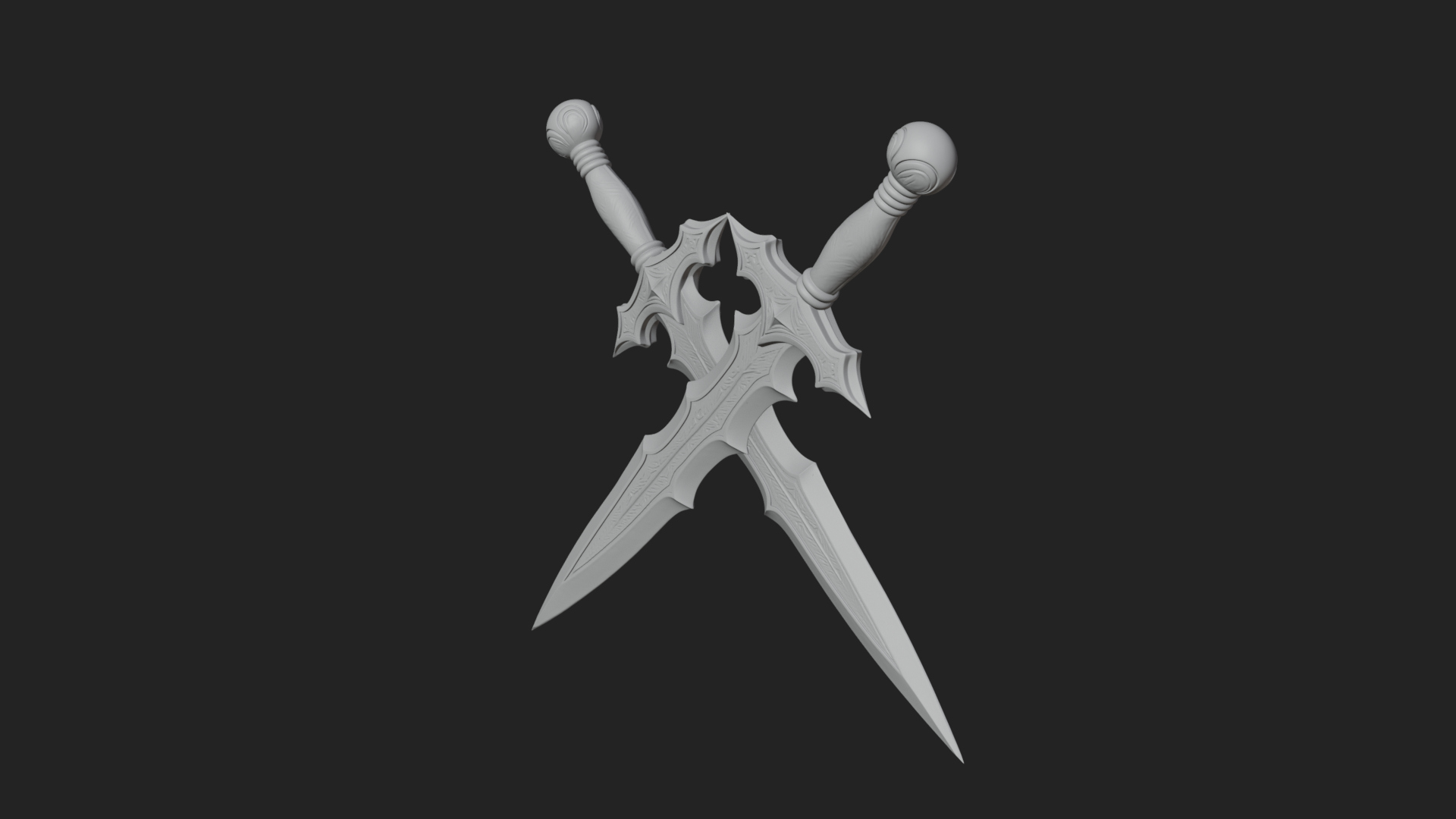 Carved Blade Longsword Model Design 5 3D Print Model 3D Model
