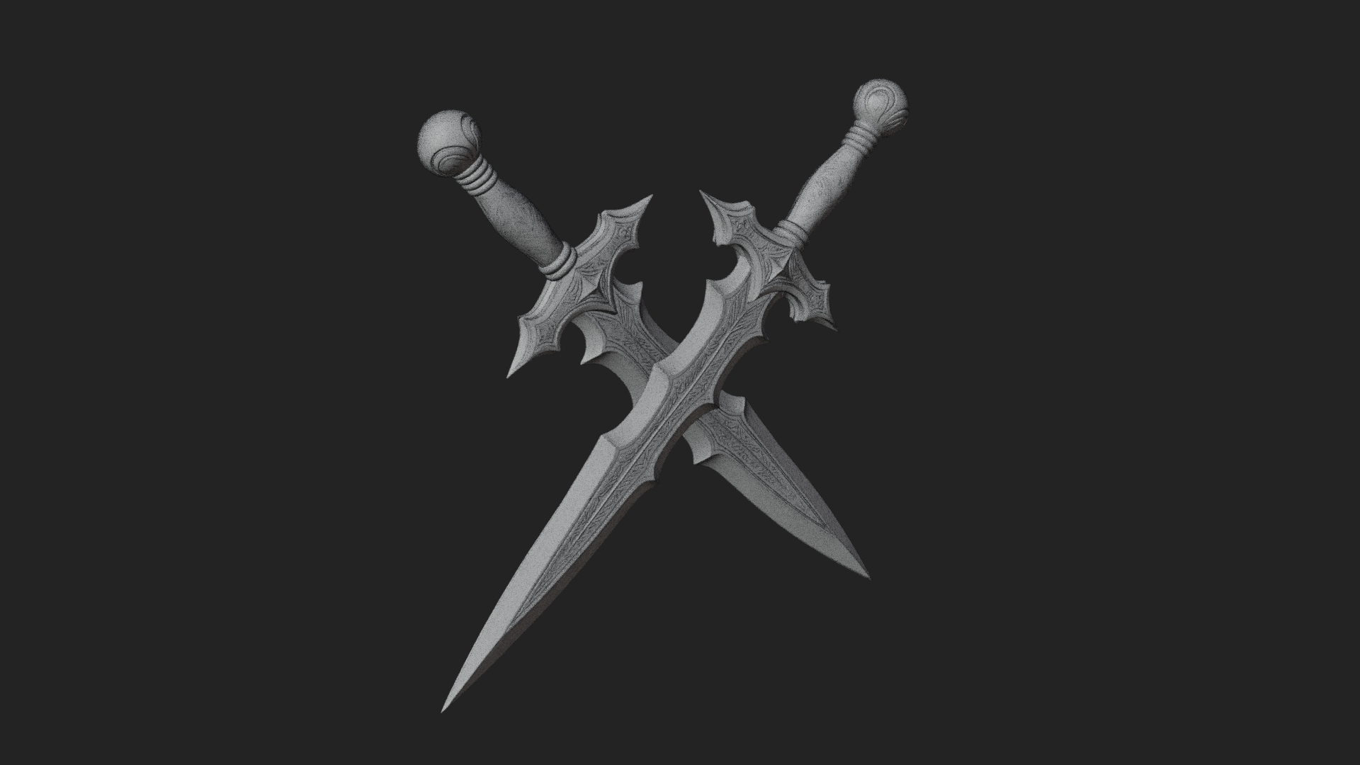 Carved Blade Longsword Model Design 5 3D Print Model 3D Model