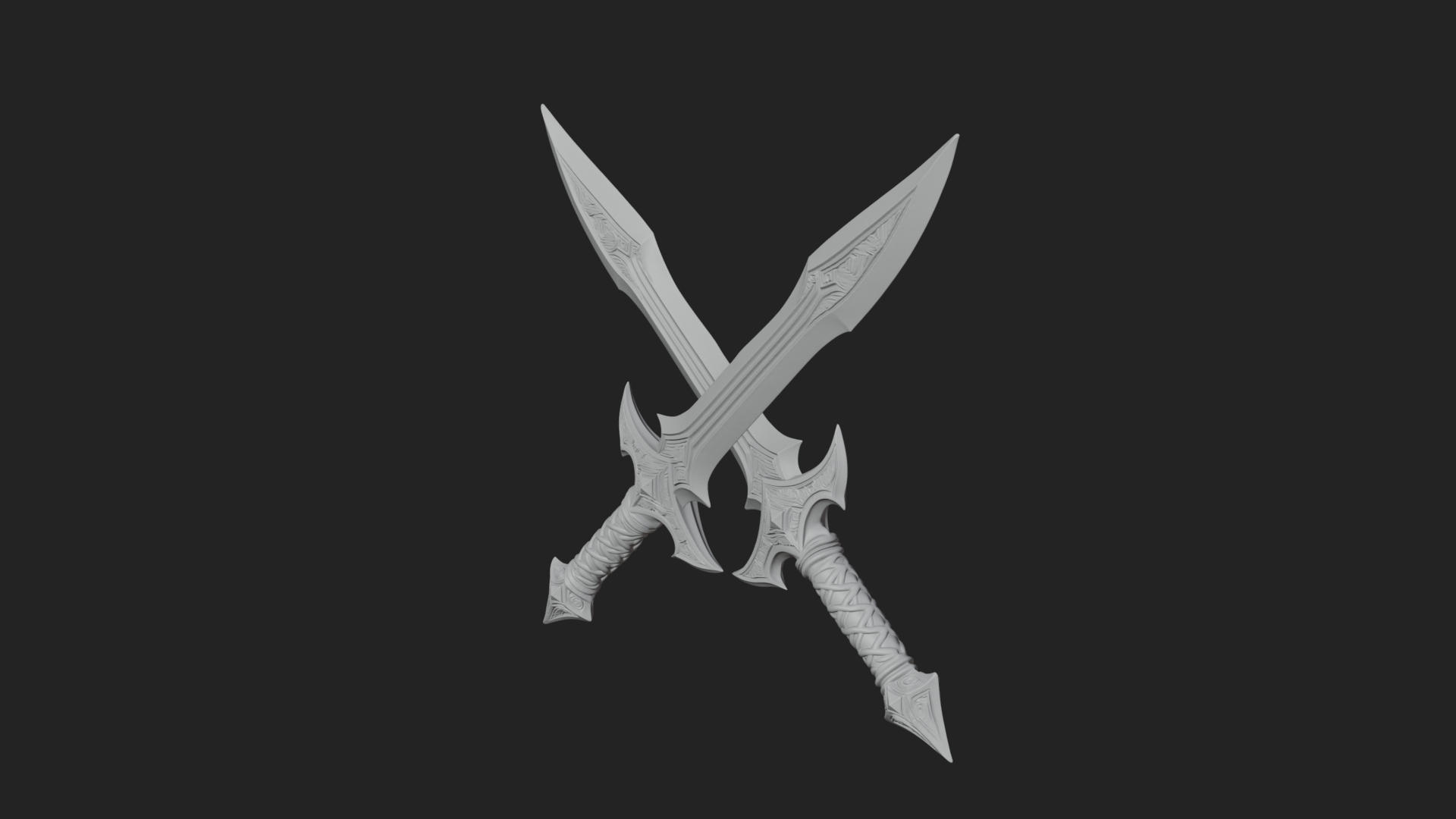 Carved Blade Longsword Model Design 6 3D Print Model 3D Model