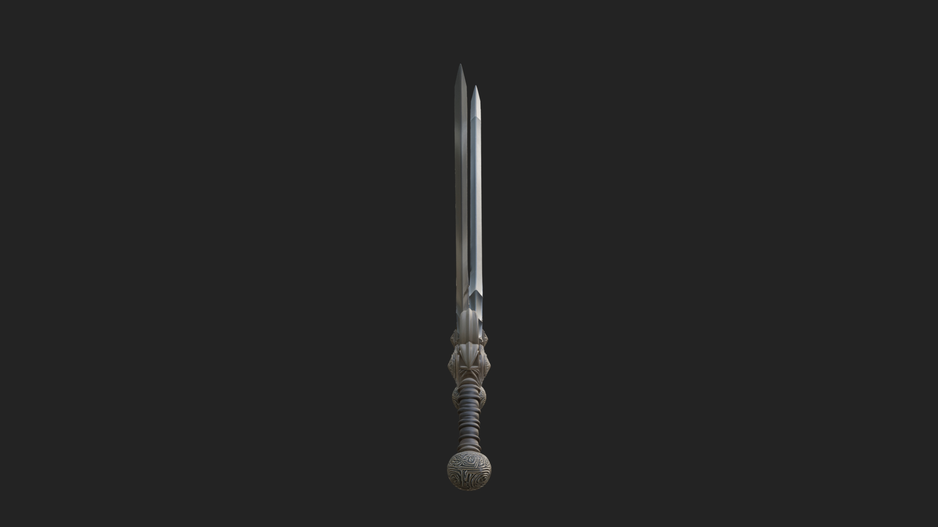 Carved Blade Longsword Model Design 8 3D Print Model 3D Model