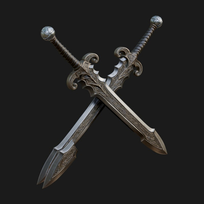 Carved Blade Longsword Model Design 9 3D Print Model