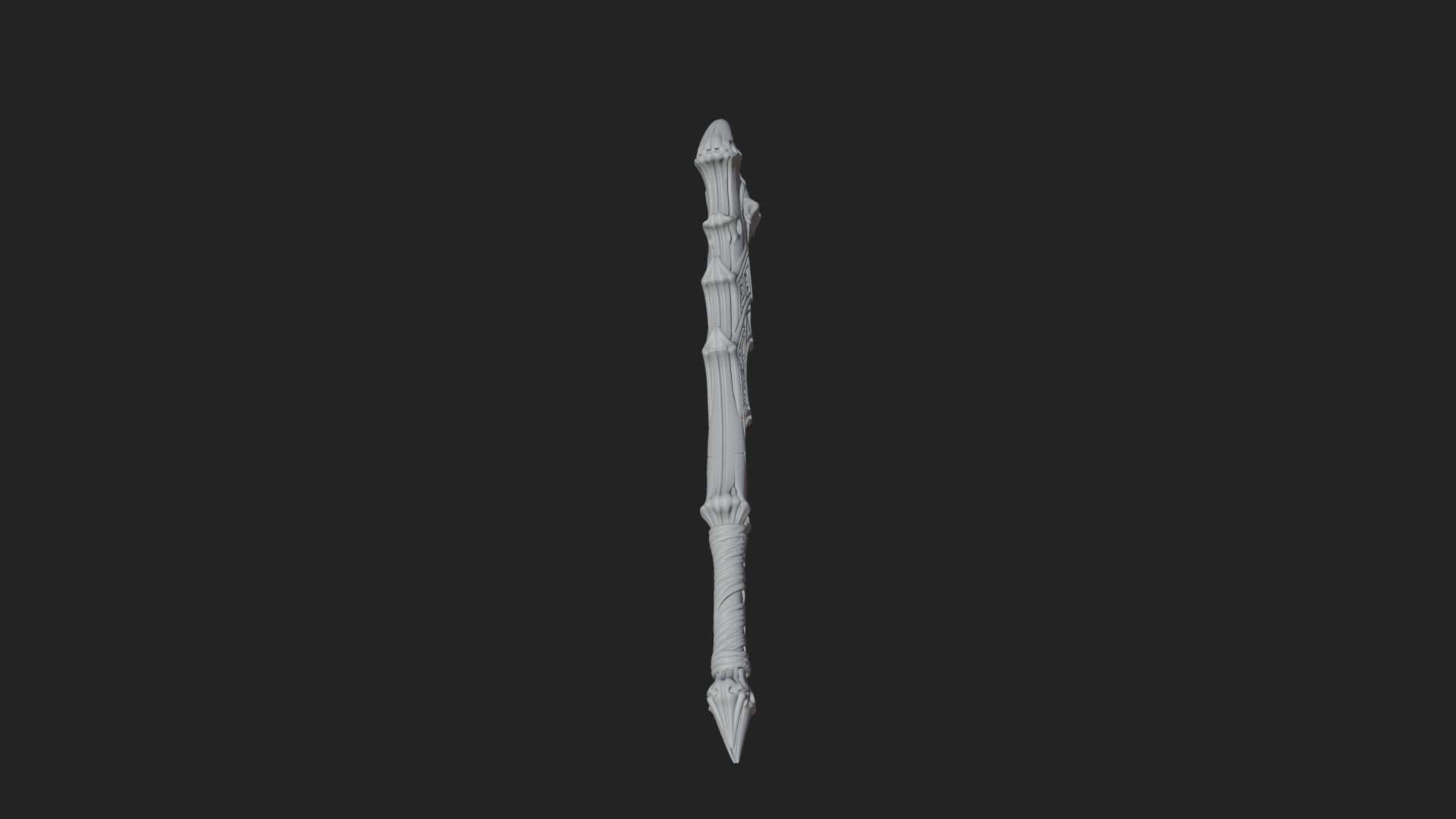 Carved Bone Staff Model Design 1 3D Print Model 3D Model