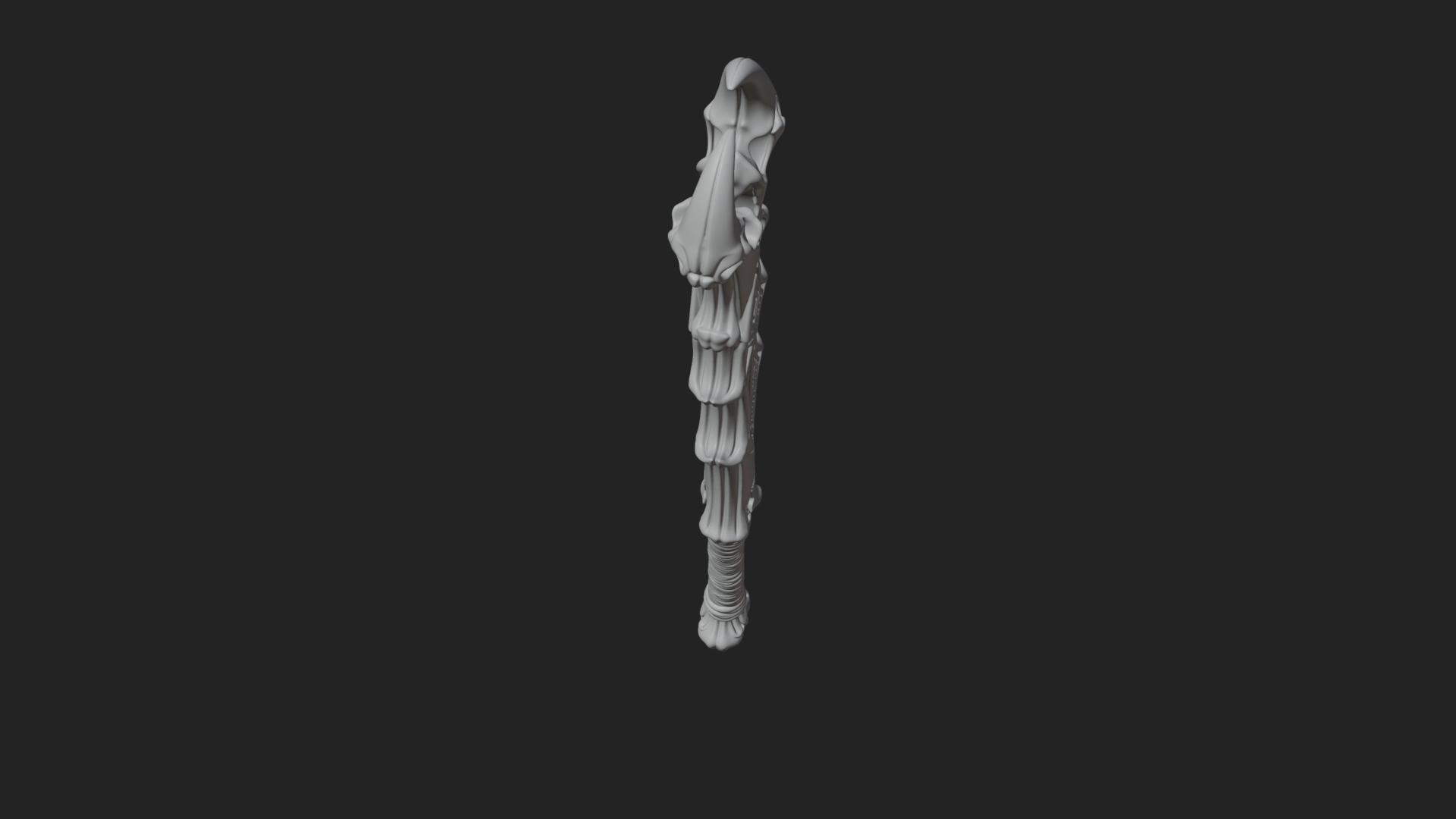 Carved Bone Staff Model Design 1 3D Print Model 3D Model