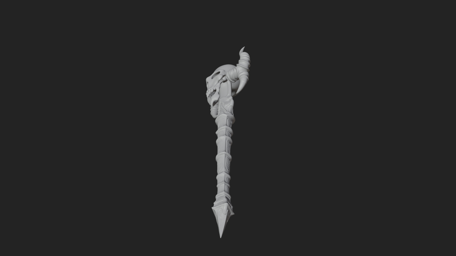 Carved Bone Staff Model Design 10 3D Print Model 3D Model