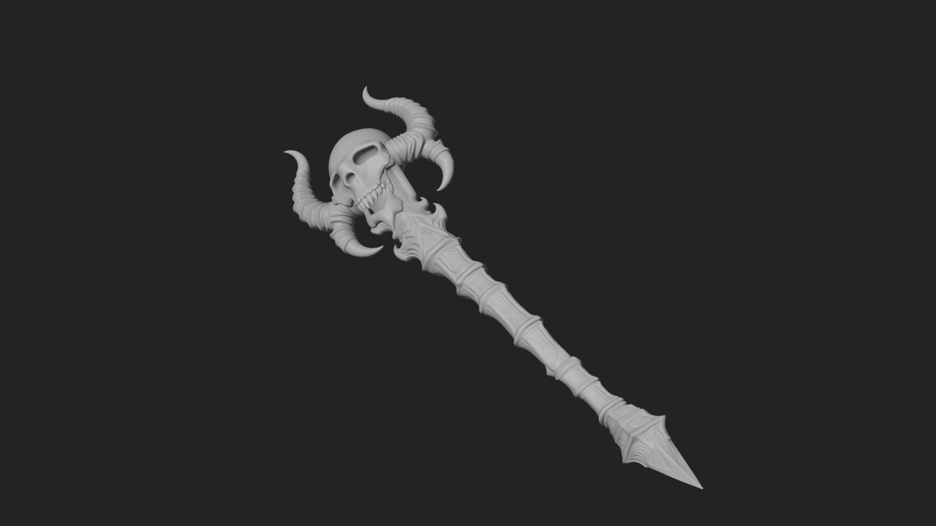 Carved Bone Staff Model Design 10 3D Print Model 3D Model